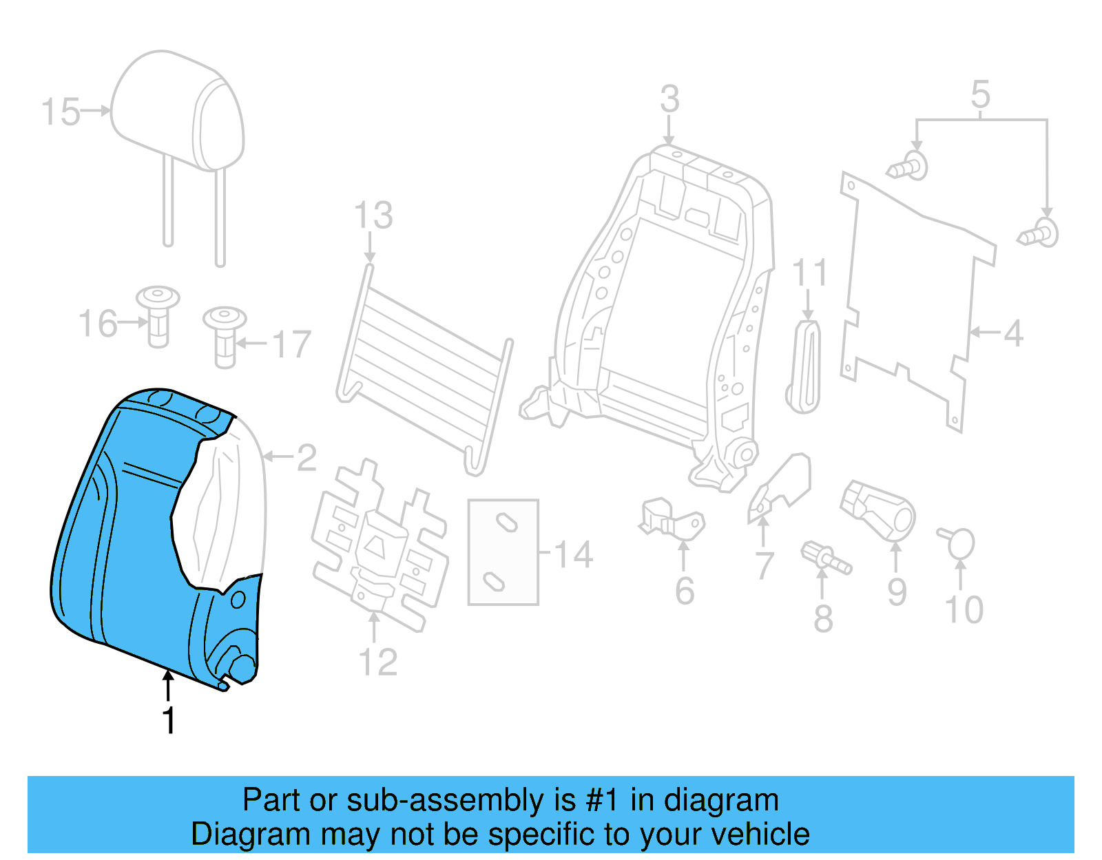 Seat Back Cover 5C6-881-805-GS-BJU - View 5