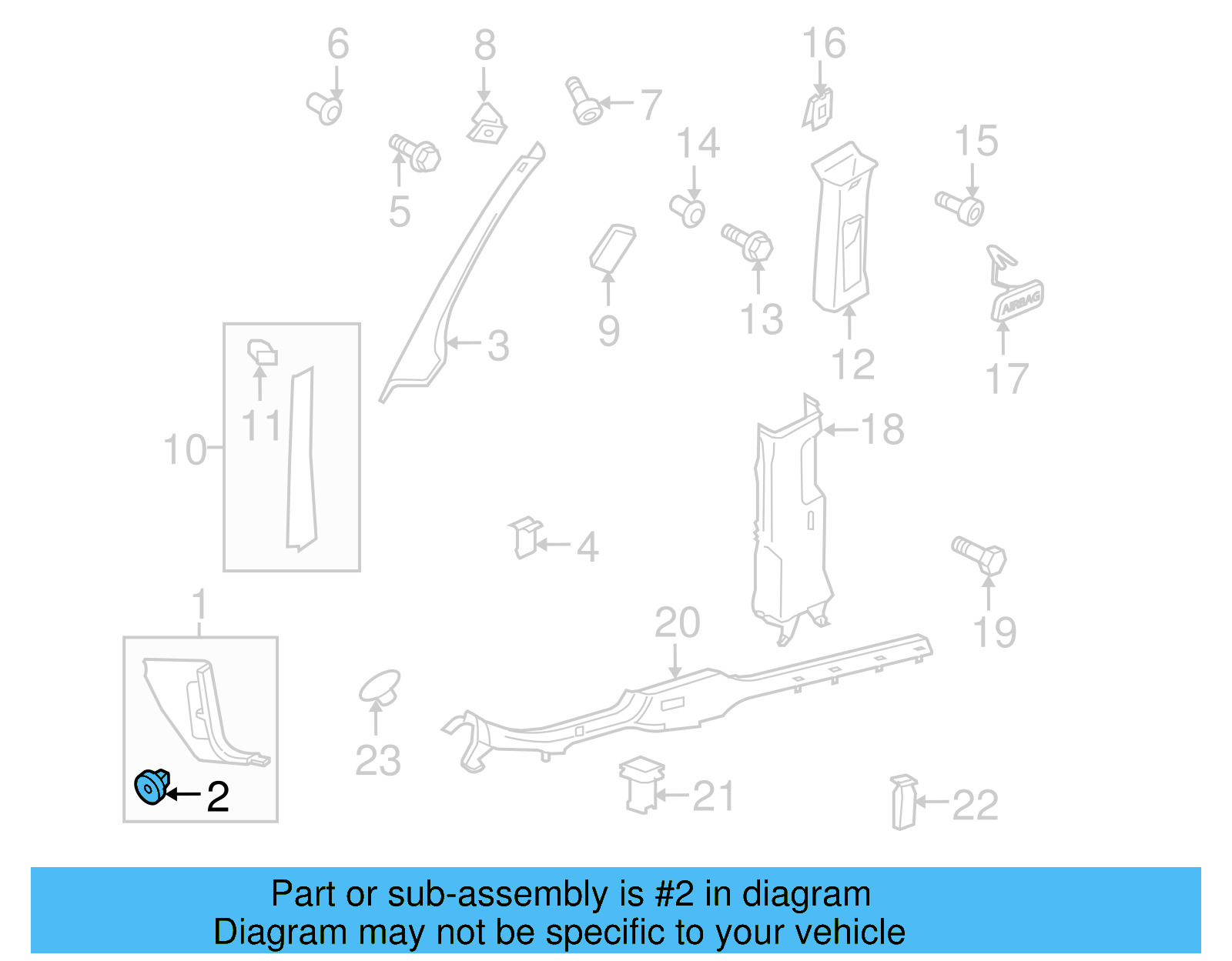 Cowl Trim Clip 1K0-864-247 - View 25