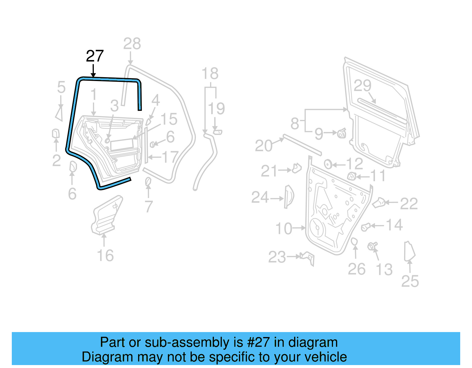 Door Weather 7L0-839-911-E - View 3