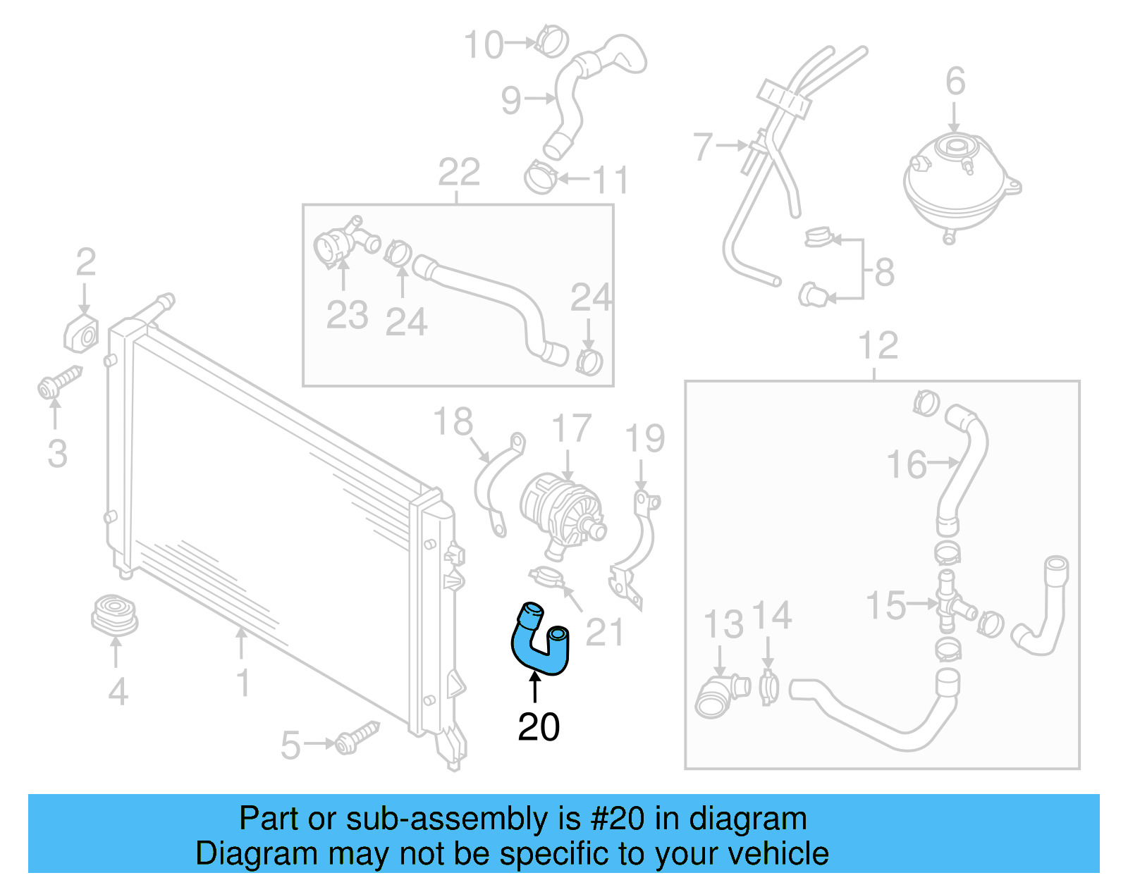 Water Hose 5C0-121-063-B - View 12