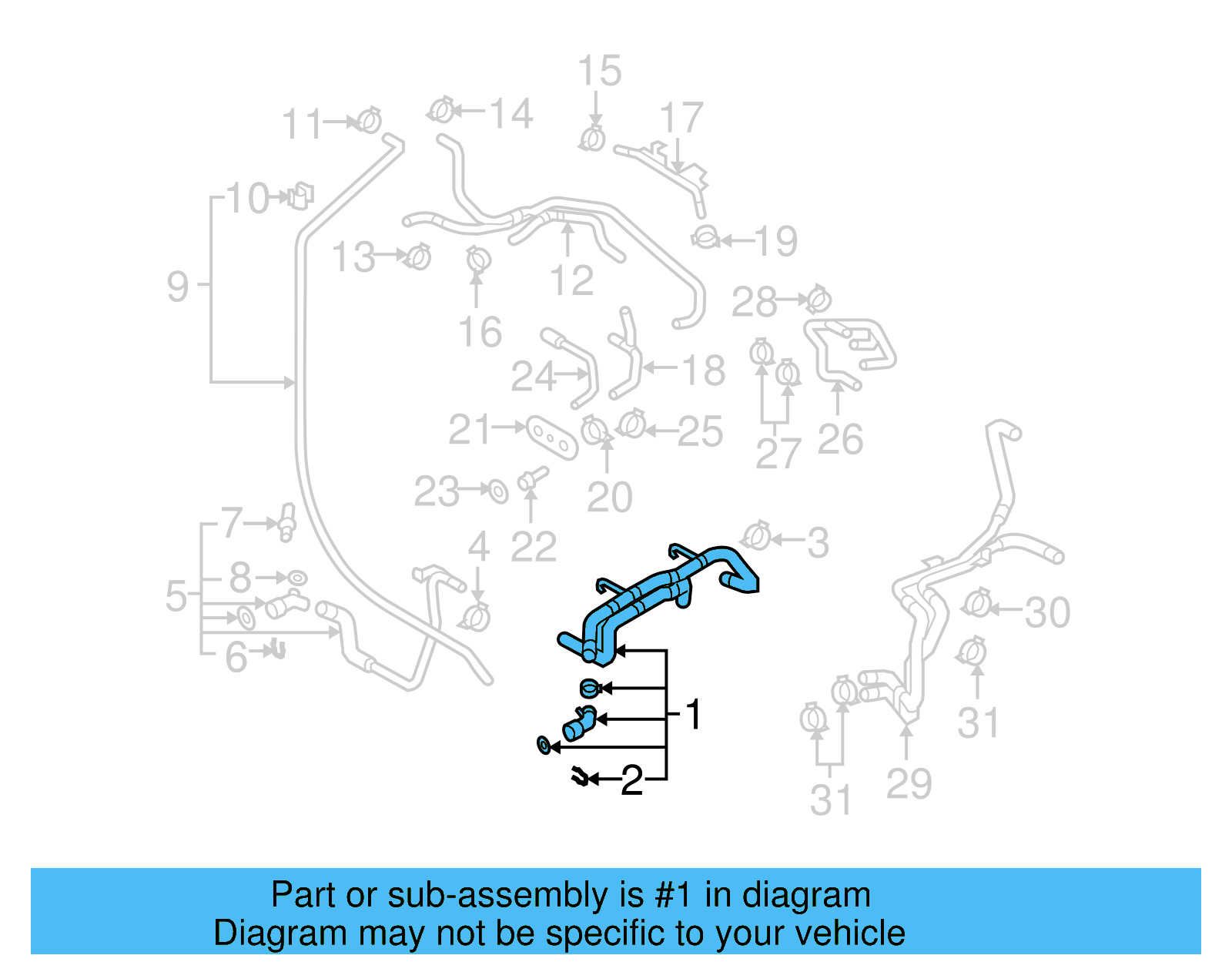 Upper Hose 7L0-122-101-M - View 6