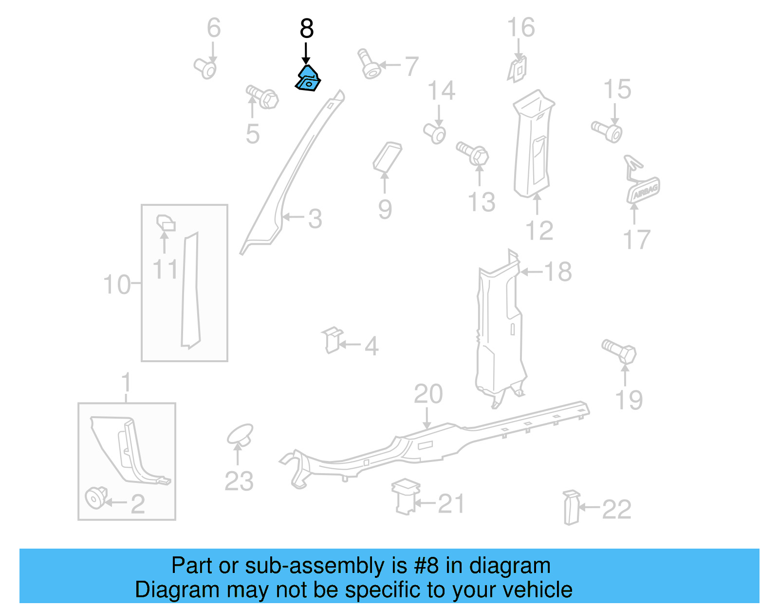 Windshield Pillar Trim Retainer Nut 1K0-867-207 - View 20