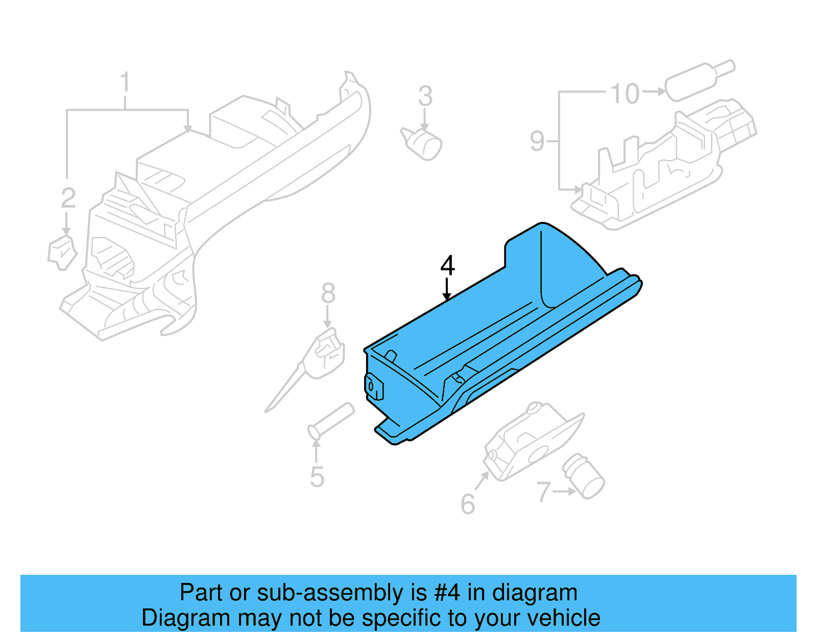 Glove Box Door 5C7-857-101-C-95T - View 4