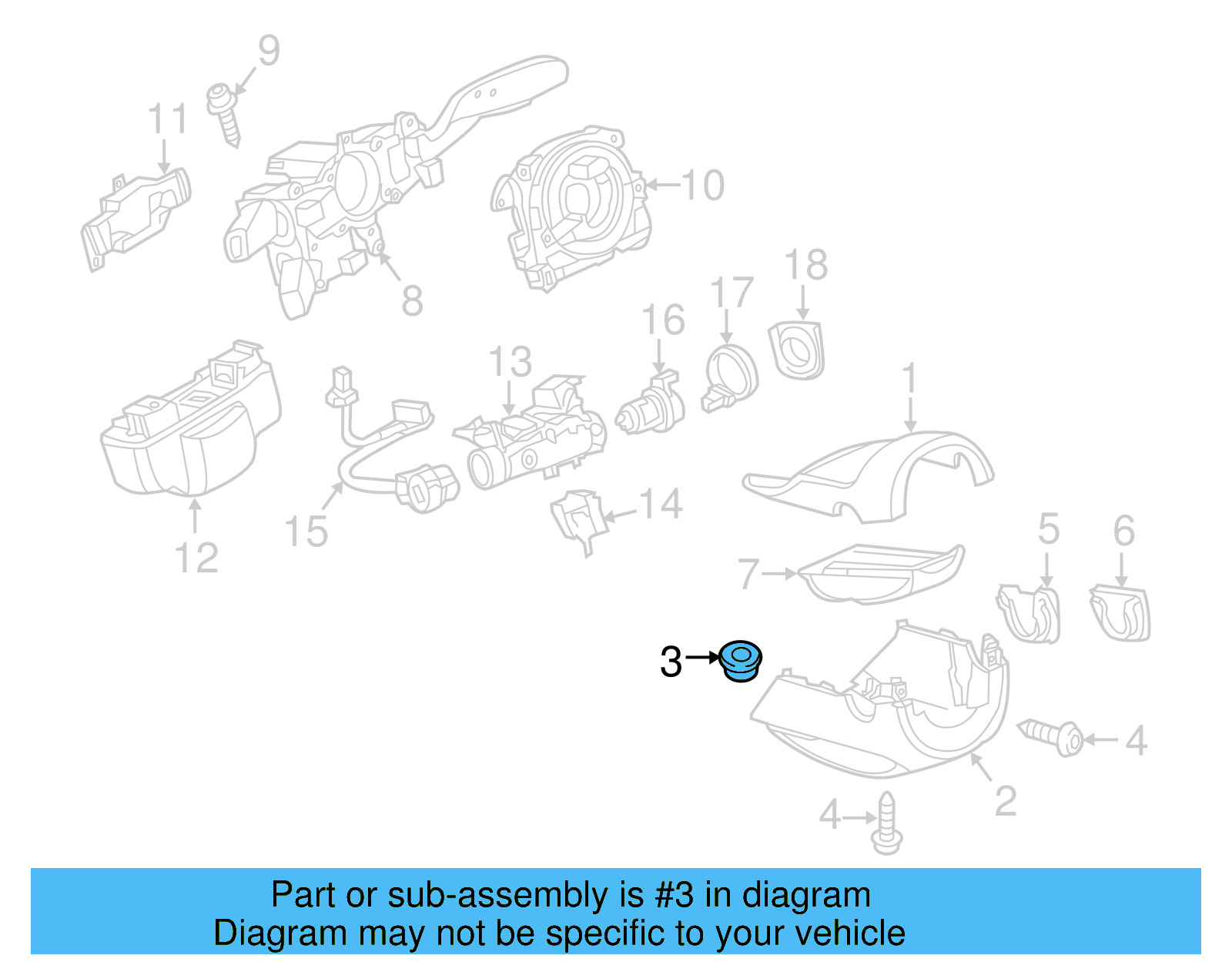 Lower Column Cover Bushing 5G0-857-515 - View 8