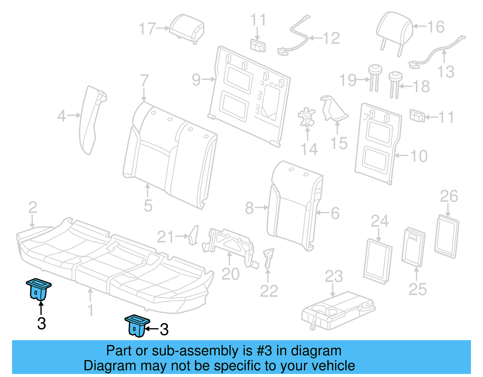 Seat Frame Grommet 1K0-886-373-C - View 18