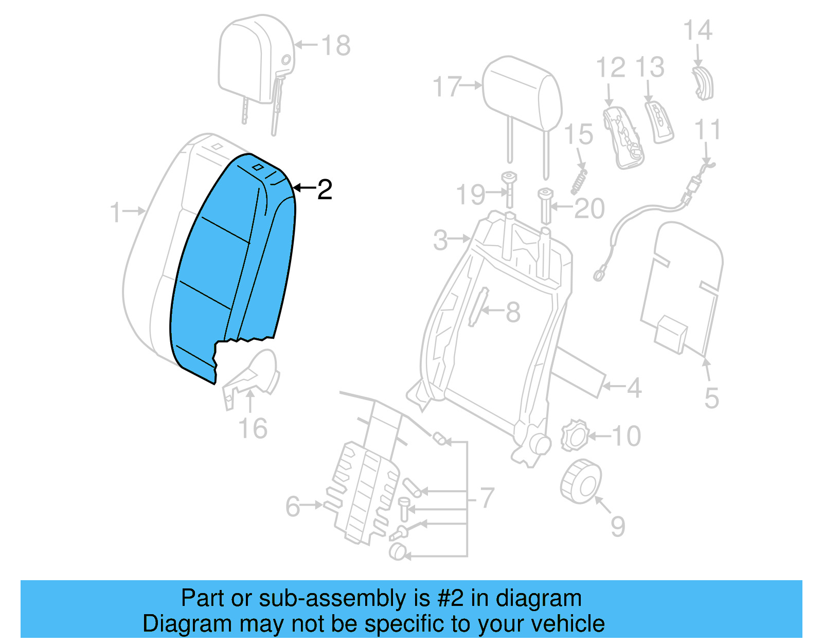 Seat Back Pad 1K3-881-775-BM - View 3