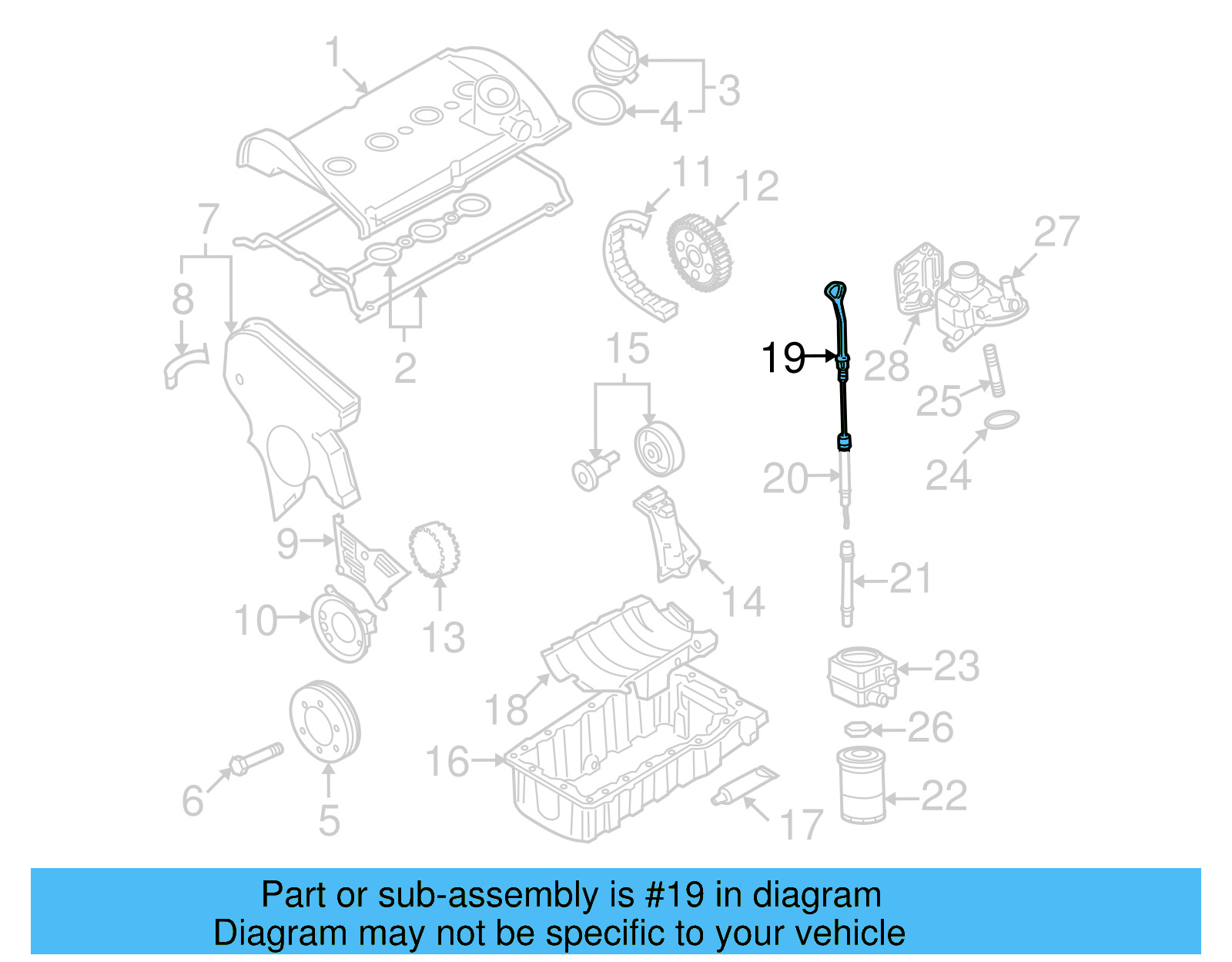 Engine Oil Dipstick 06A-115-611-Q - View 3