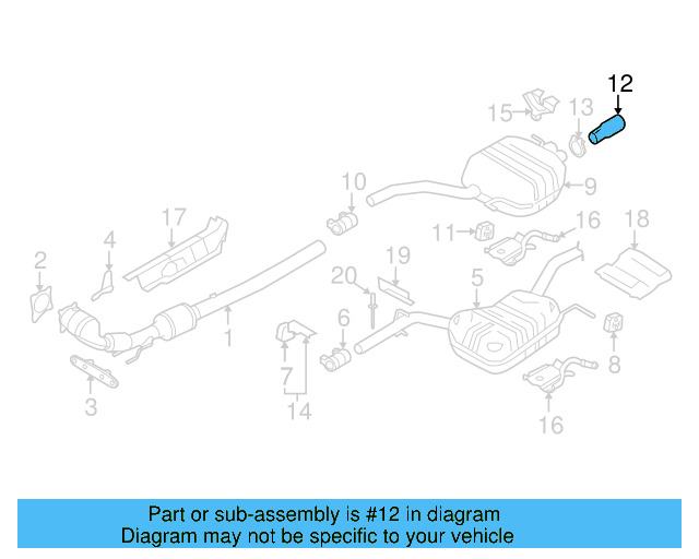 Tail Pipe Extension 3C0-253-683-N - View 3