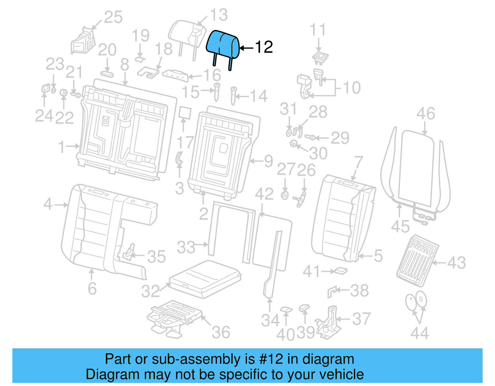 Headrest 7L6-881-902-AM-3V2 - View 5