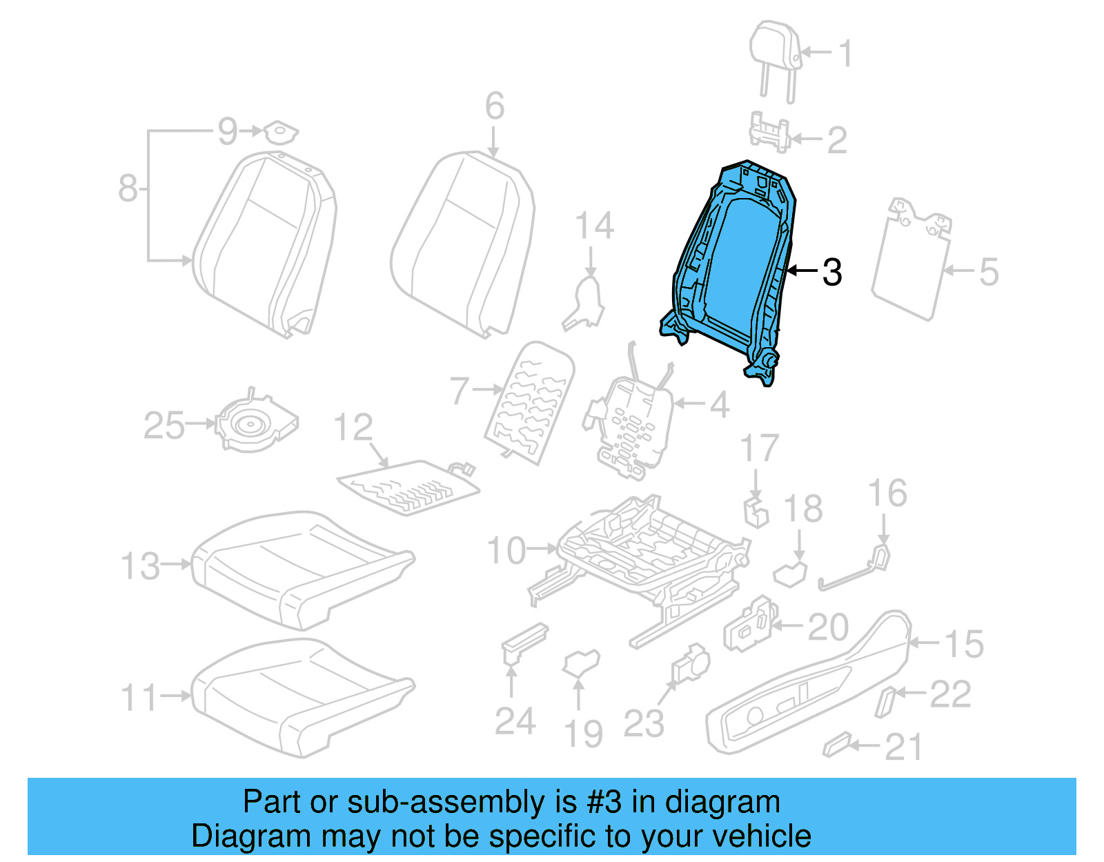 Seat Back Frame 3QF-881-045-G - View 9