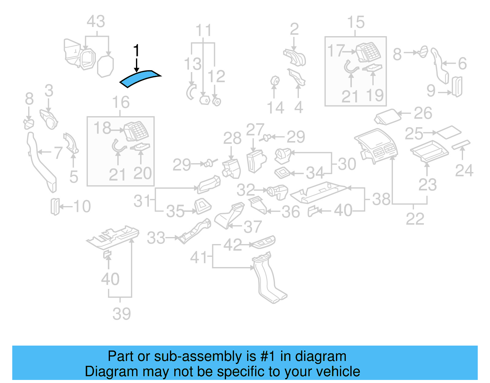 Defroster Grille 7L6-819-923-C-75R - View 3