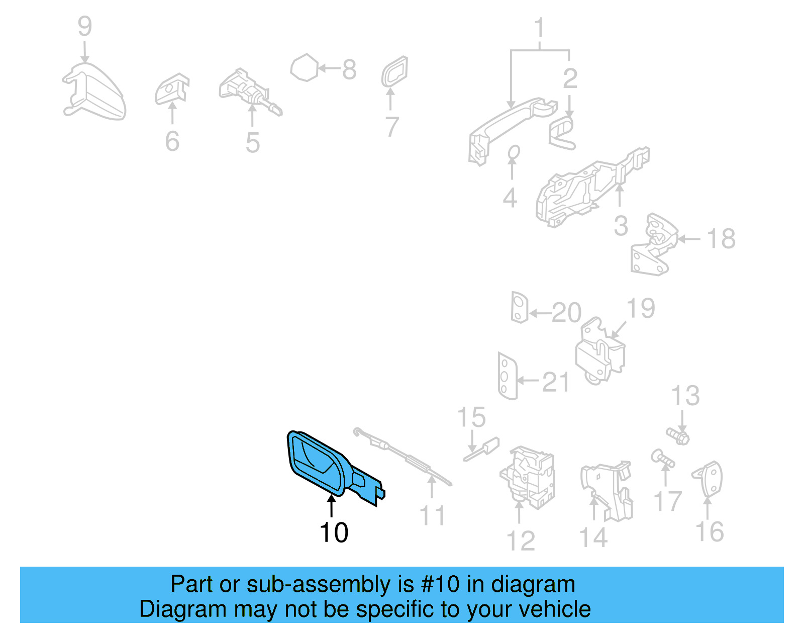 Handle, Inside 1K2-837-114-H-UAQ - View 9