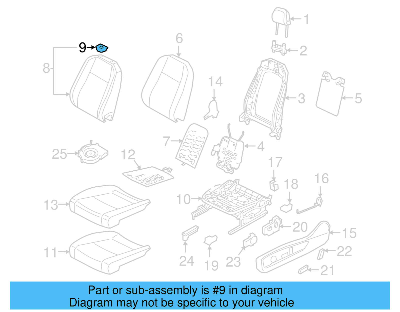 Seat Back Cover Escutcheon 4H0-881-680-B-4PK - View 28