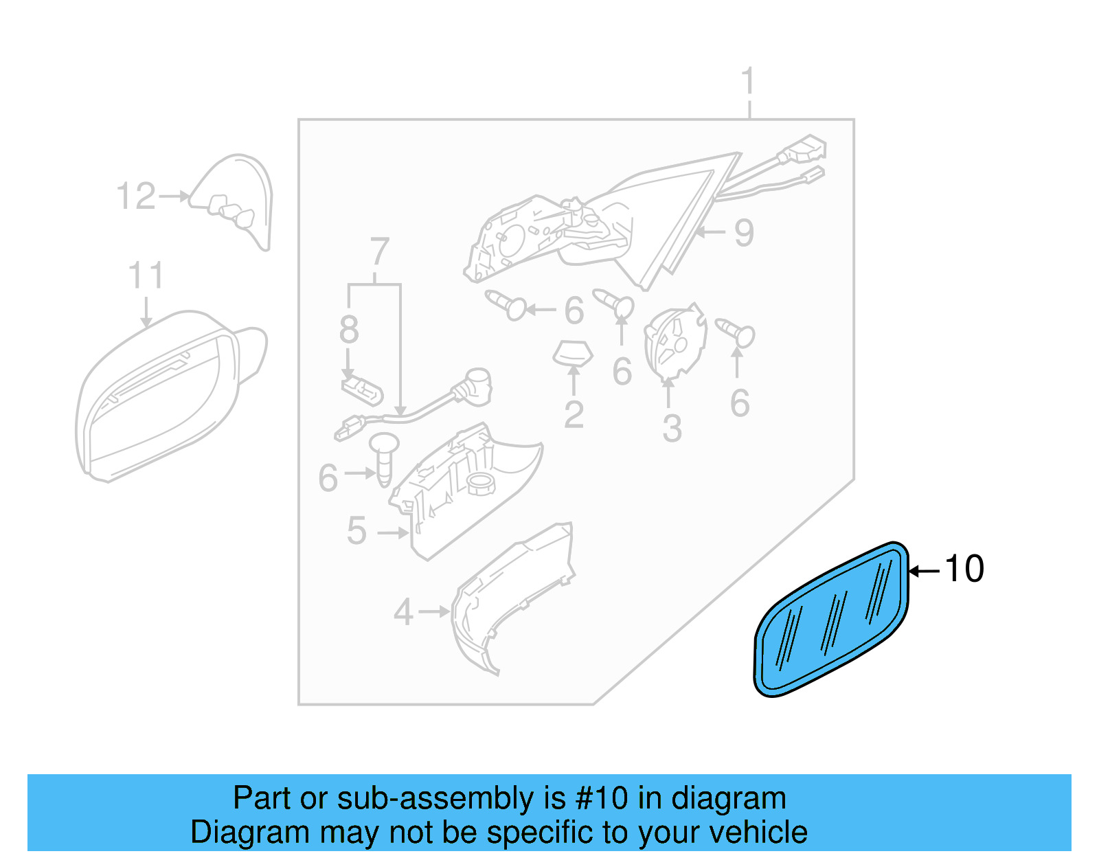 Mirror Glass 7L6-857-522-L - View 6
