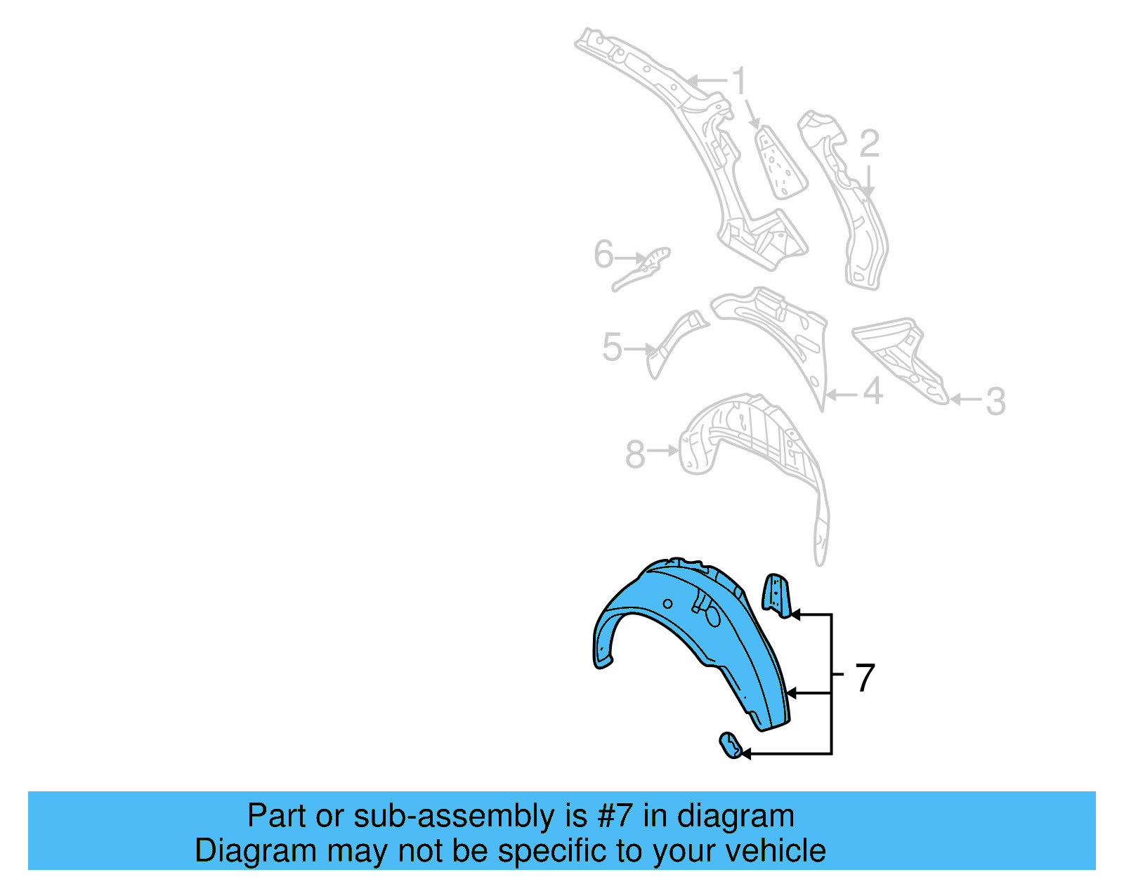 Outer Wheelhouse 1J5-803-424-K - View 9