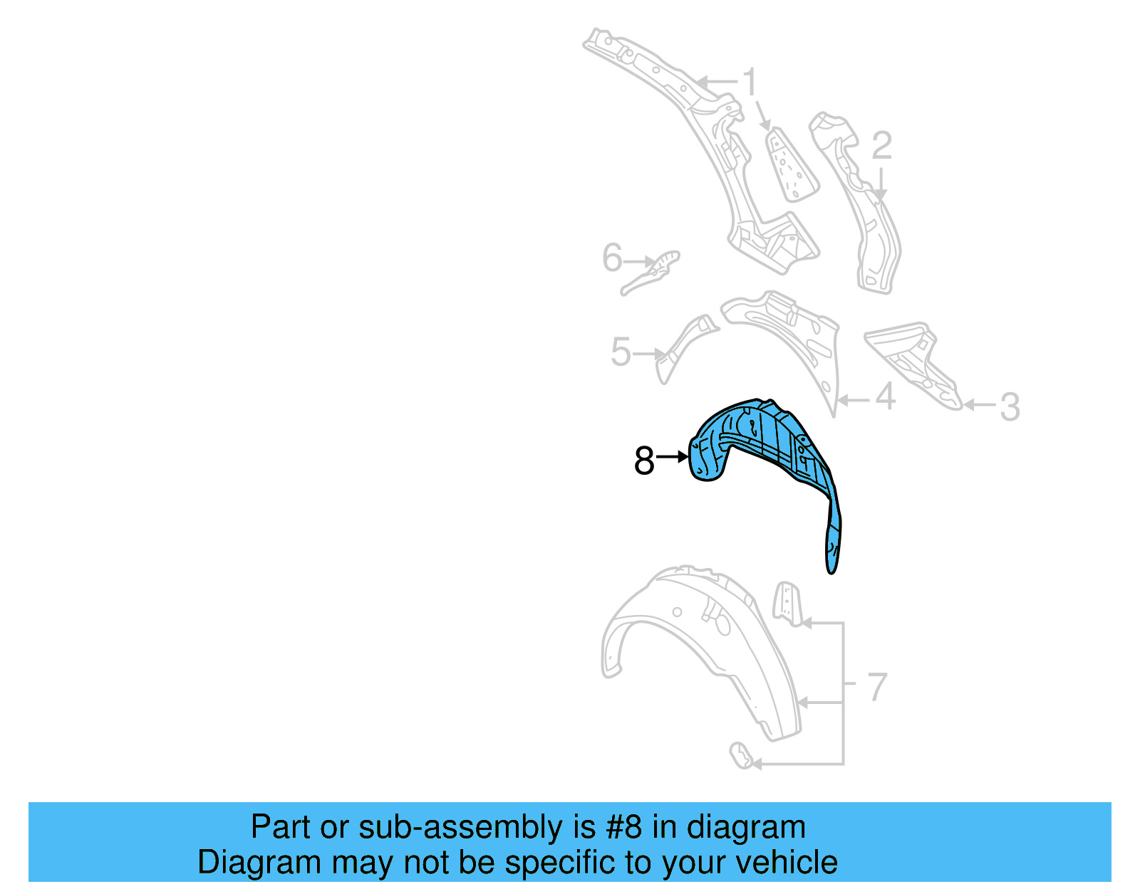 Inner Wheelhouse 1J5-809-851 - View 9