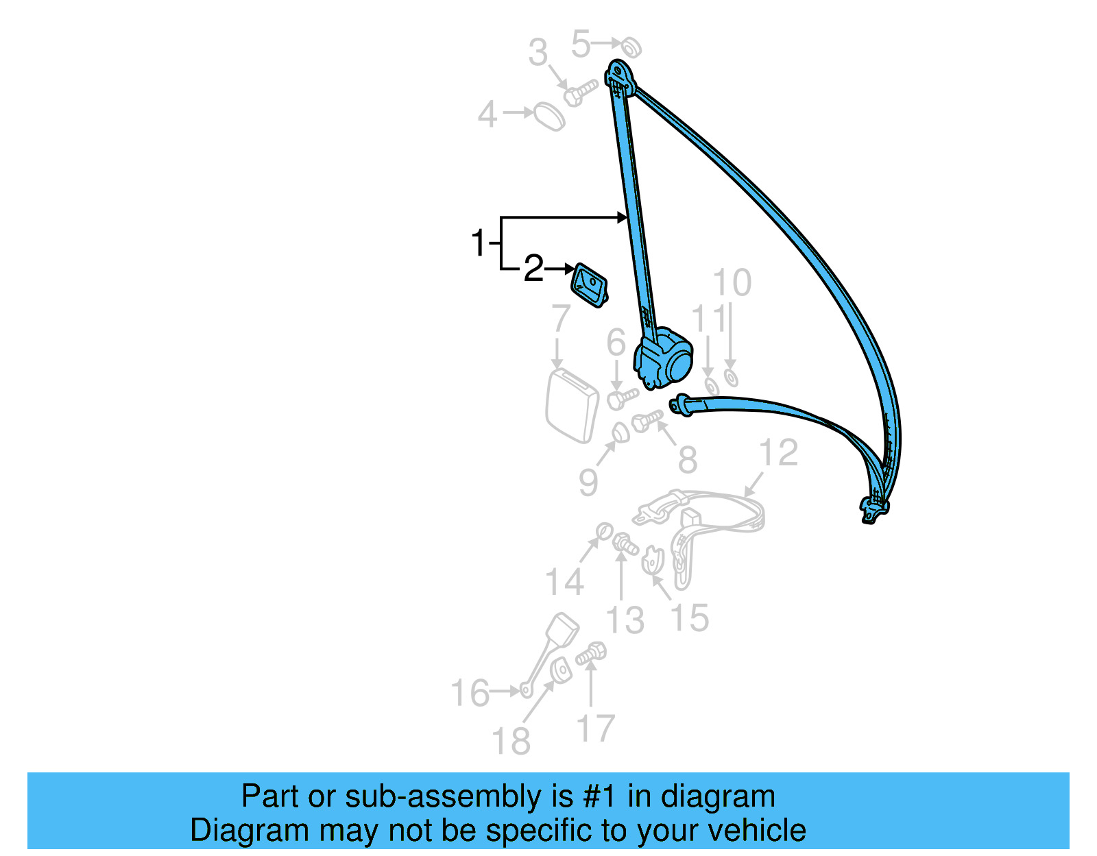 Seat Belt Assembly 705-857-811-D-01C - View 5