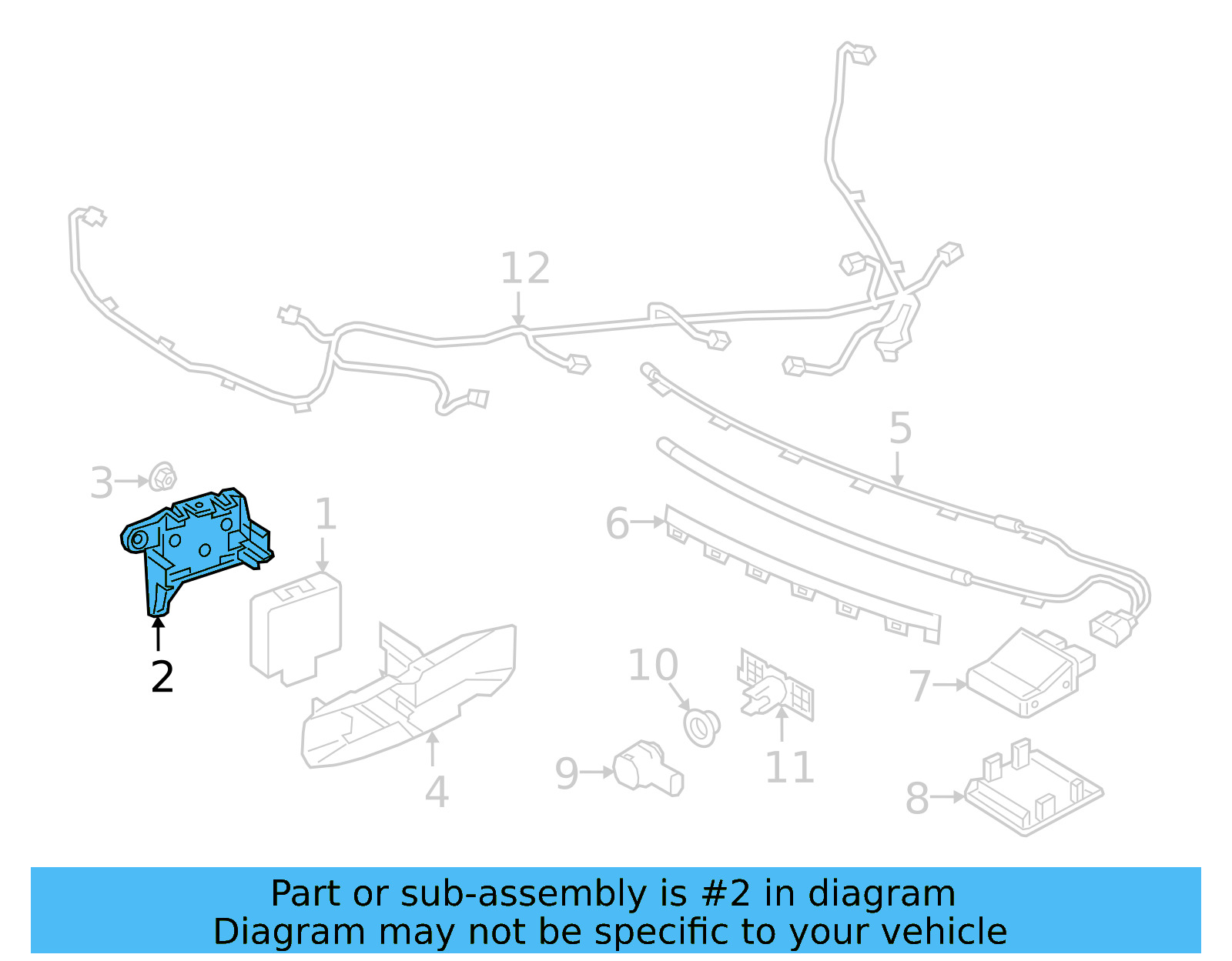 Blind Spot Radar Mount Bracket 3G0-907-455 - View 4