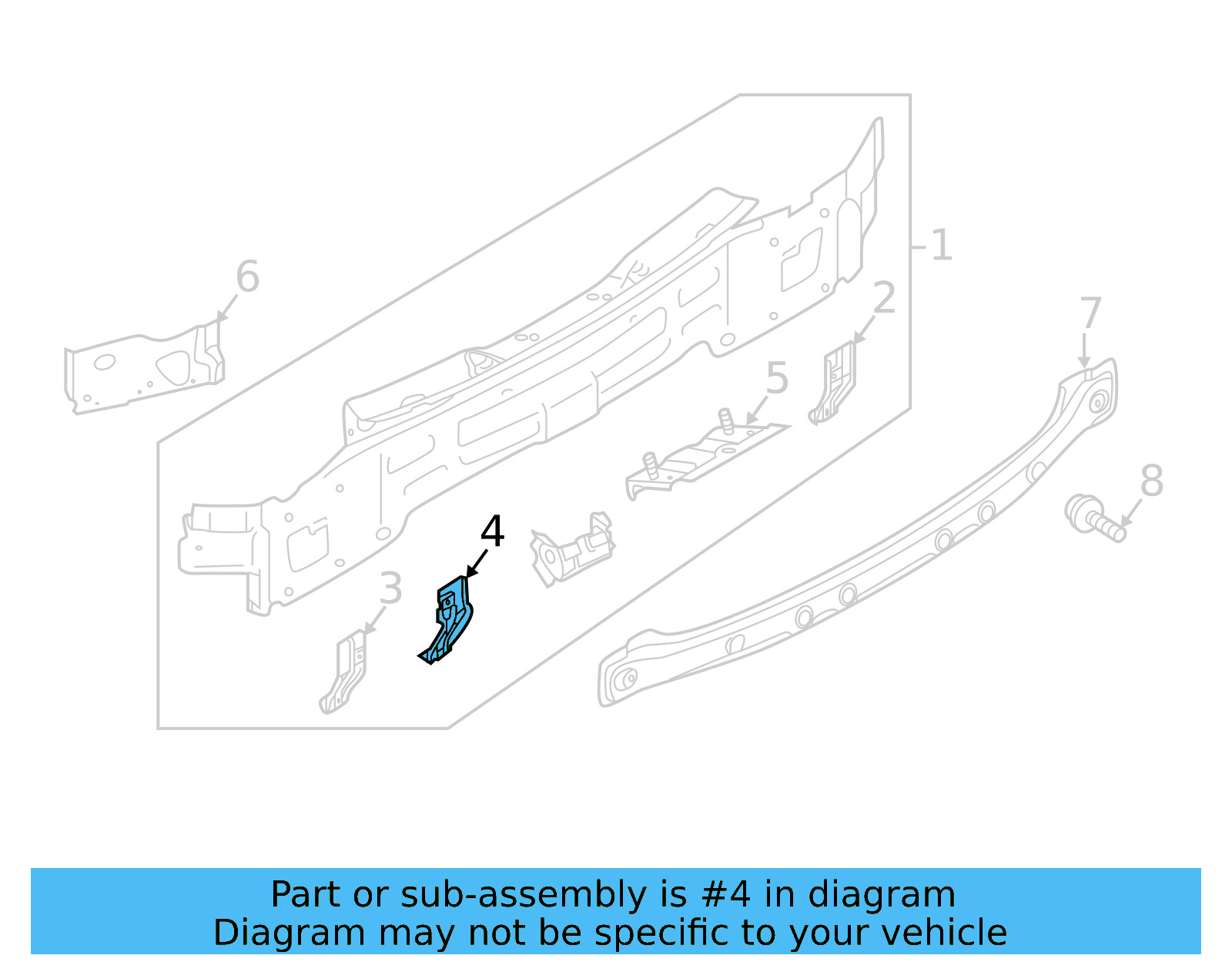 Rear Body Panel Reinforcement 3CN-813-763 - View 4