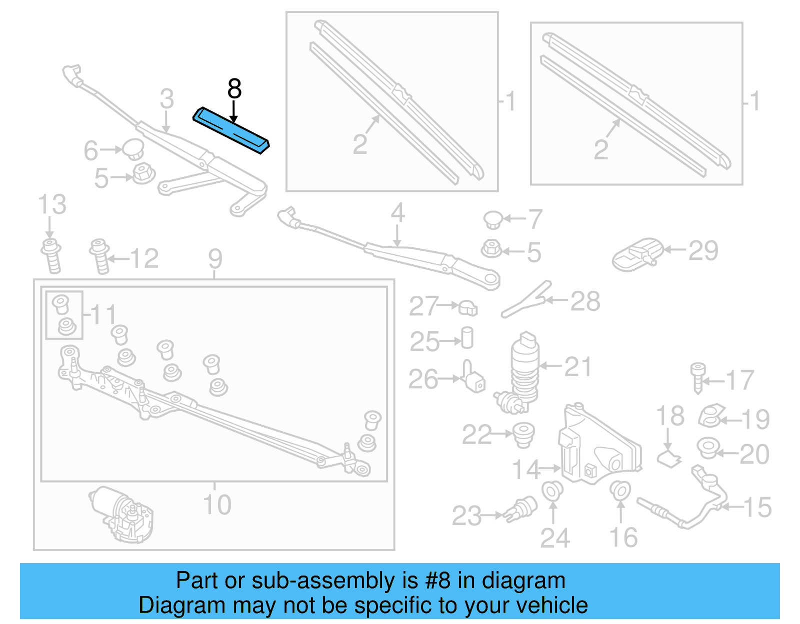 Wiper Arm Cover 7P0-955-205 - View 9