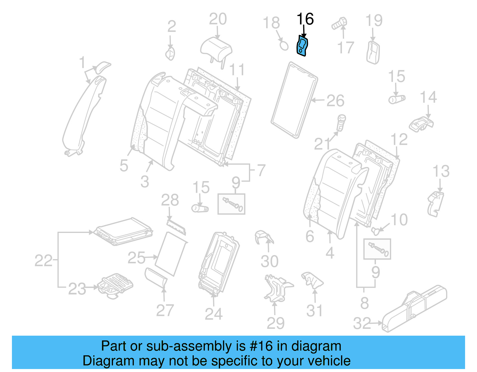 Child Restraint Anchor Plate Cap 1K5-887-267-71N - View 13