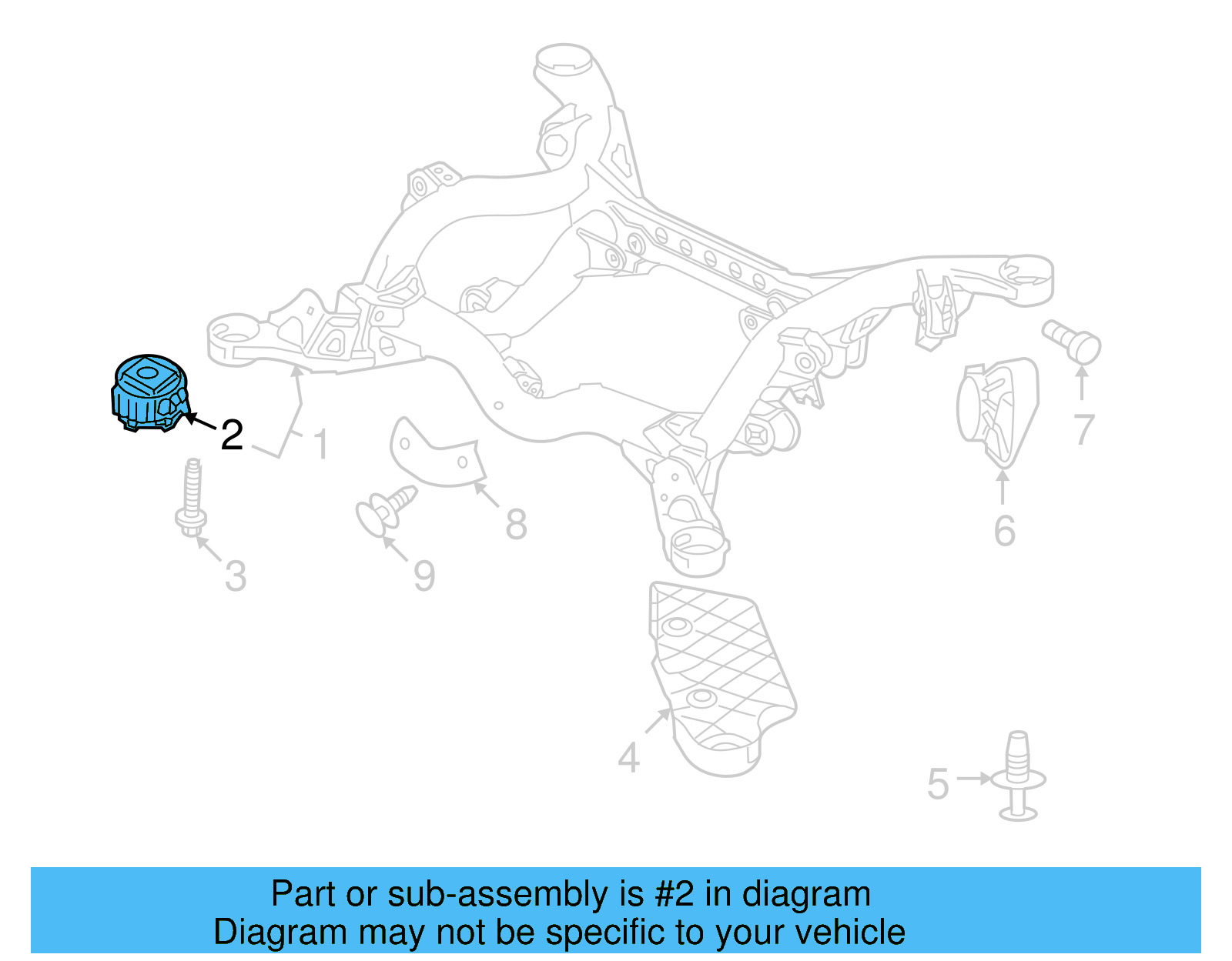 Lower Suspension Cross 7L0-599-035-F - View 2