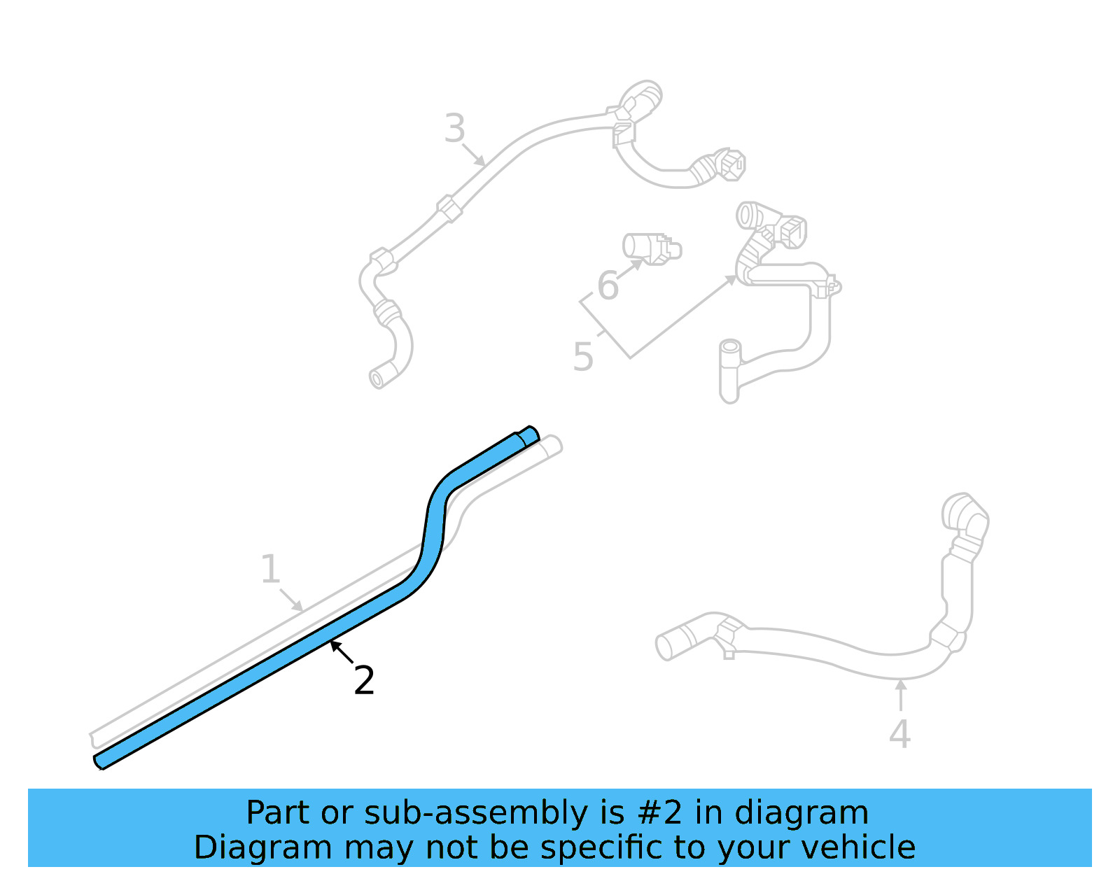 Water Pipe 1EA-121-064 - View 2