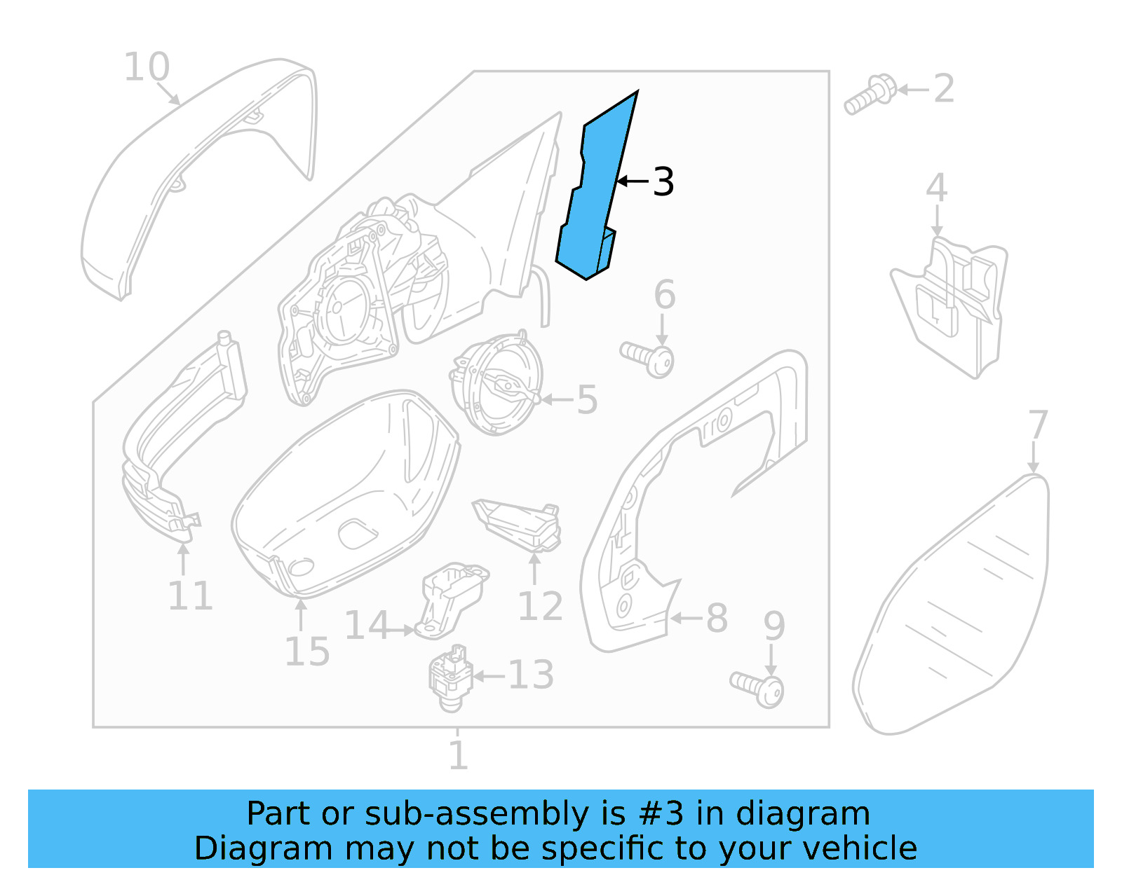 Mirror Assembly Upper Insulator 3CM-857-933 - View 4