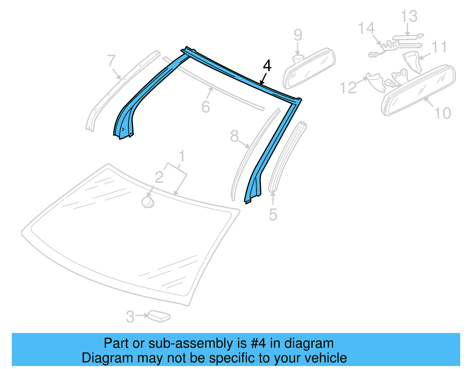 Weatherstrip 1Q0-871-409-H-5AP - View 3