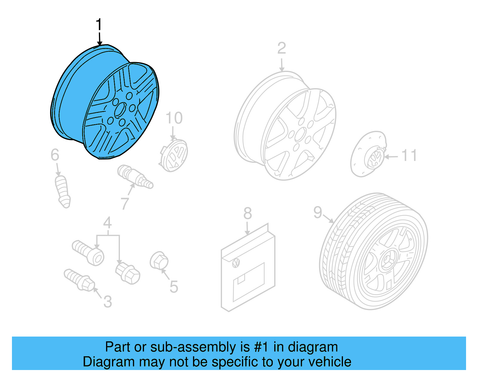 Wheel, Alloy 7L6-601-025-T-Z31 - View 13