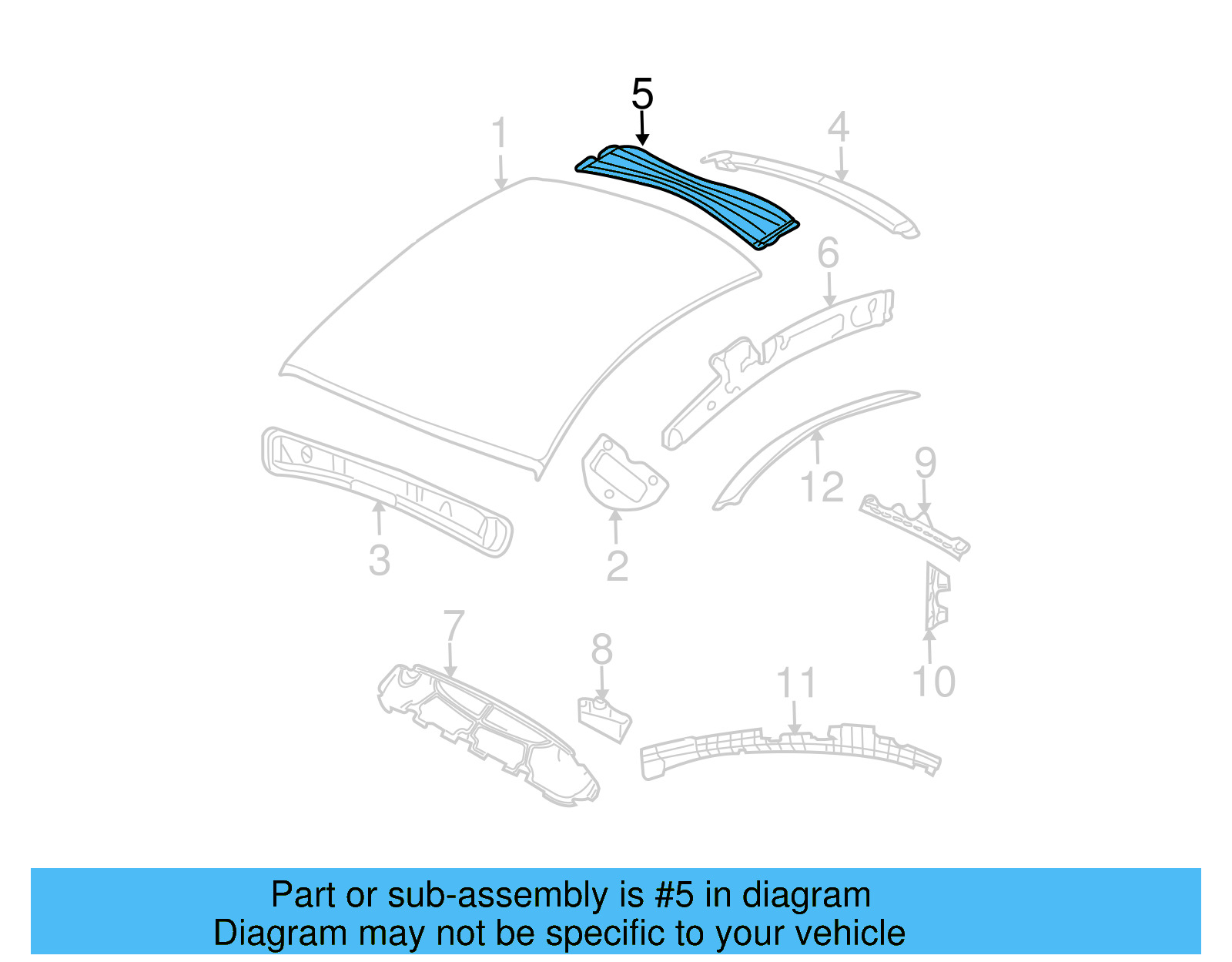 Roof Bow 1C0-817-263-A - View 4