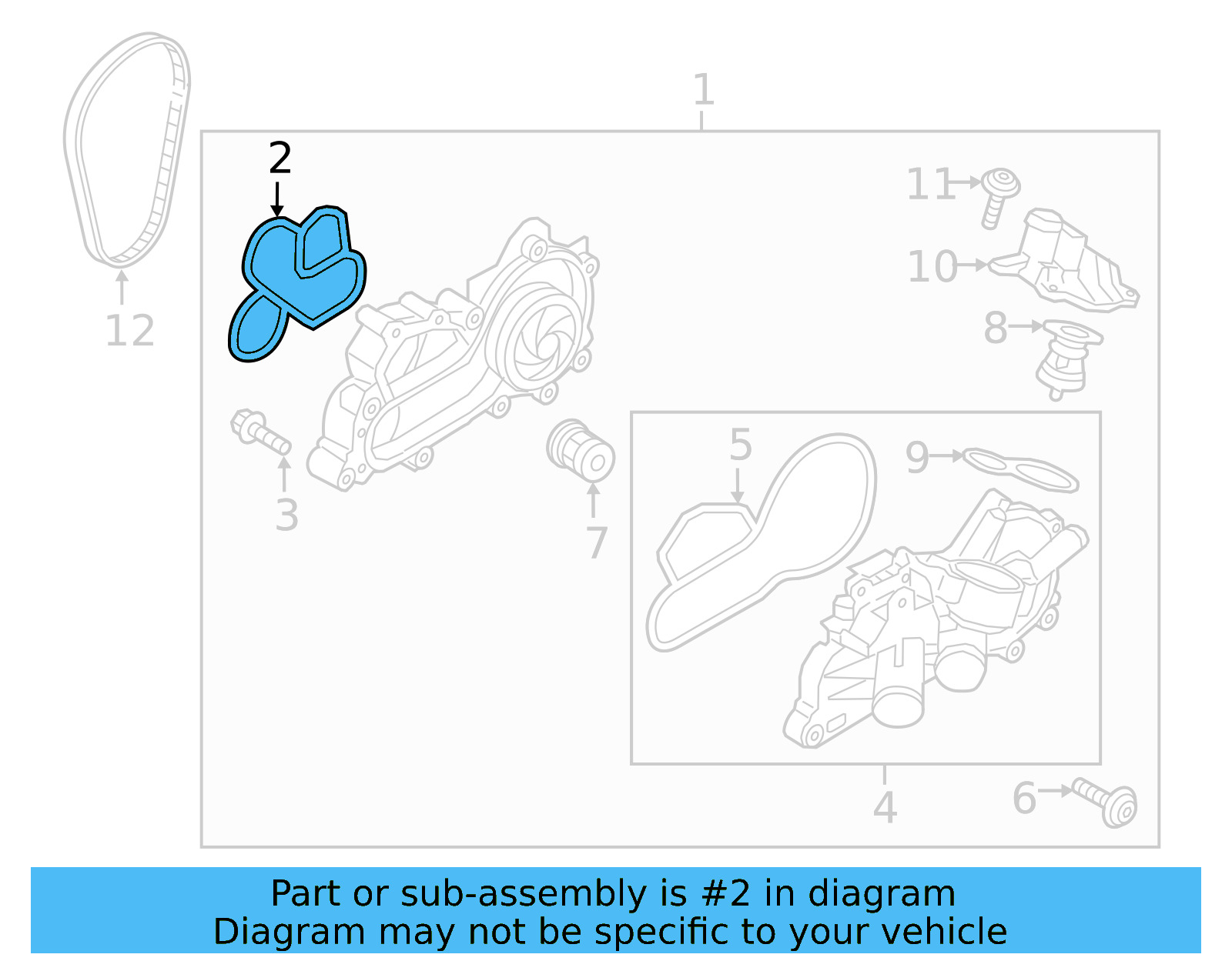 Water Pump Assembly Gasket 04E-121-119-AM - View 13