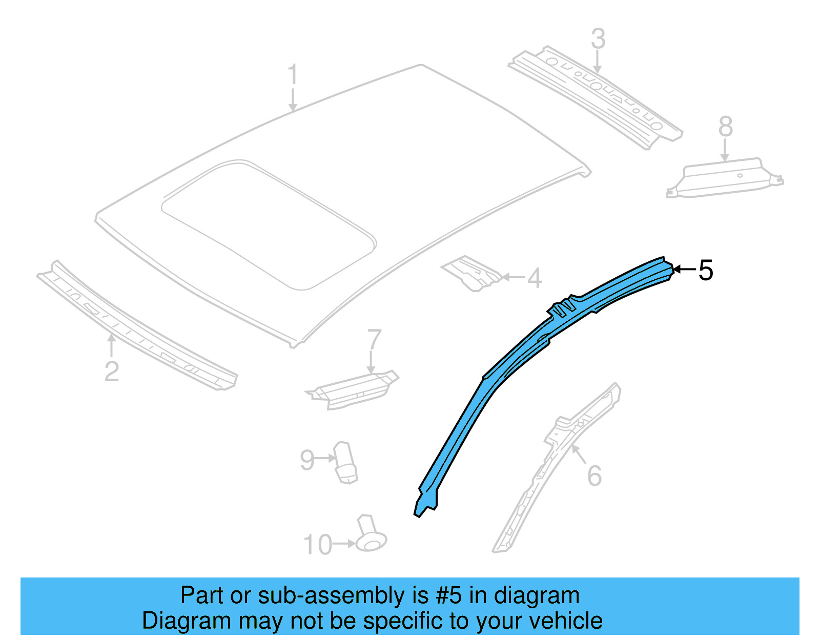 Windshield Pillar Reinforced 5C6-809-437 - View 6