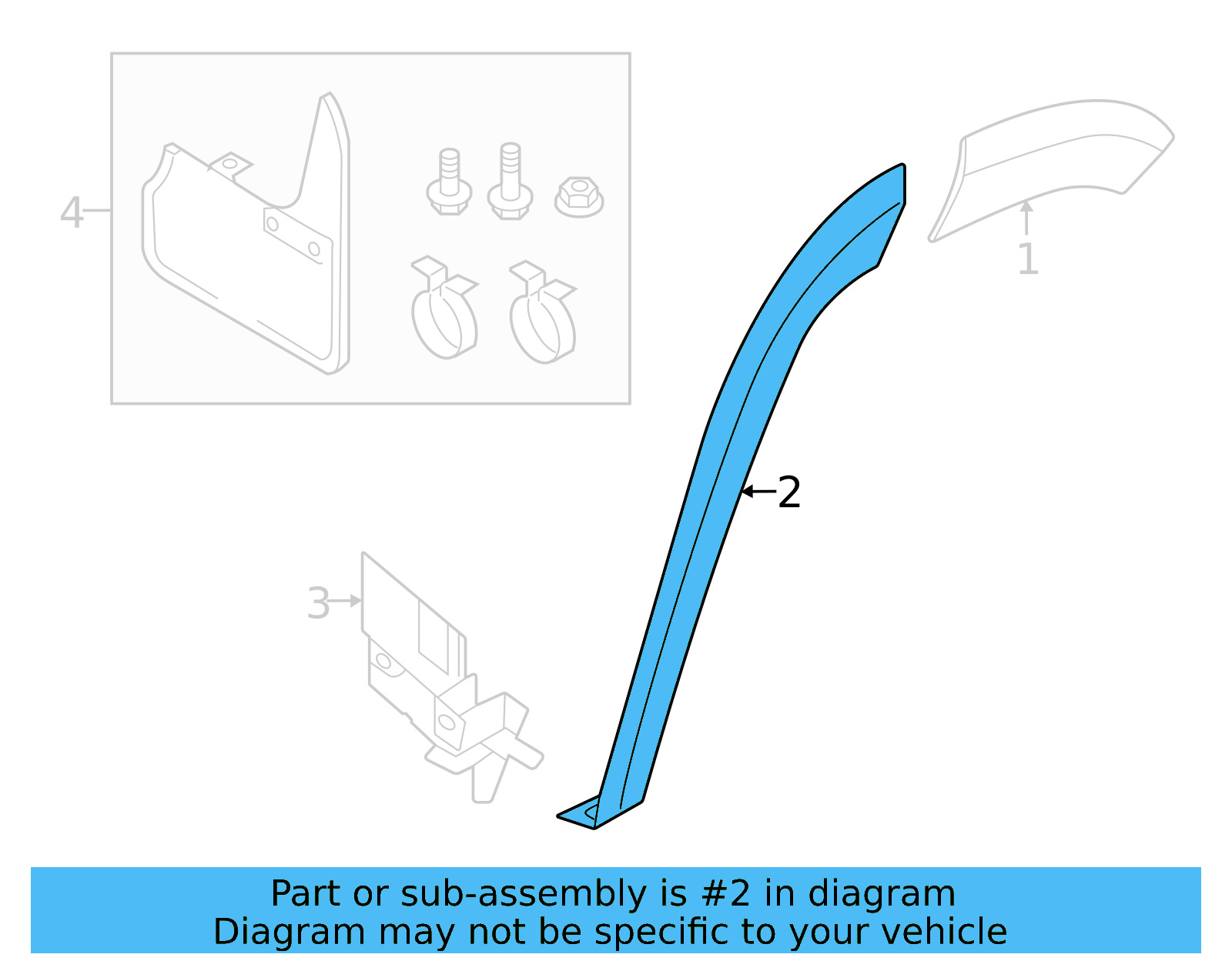 Wheel Opening Molding 2GJ-854-970-A-9B9 - View 3