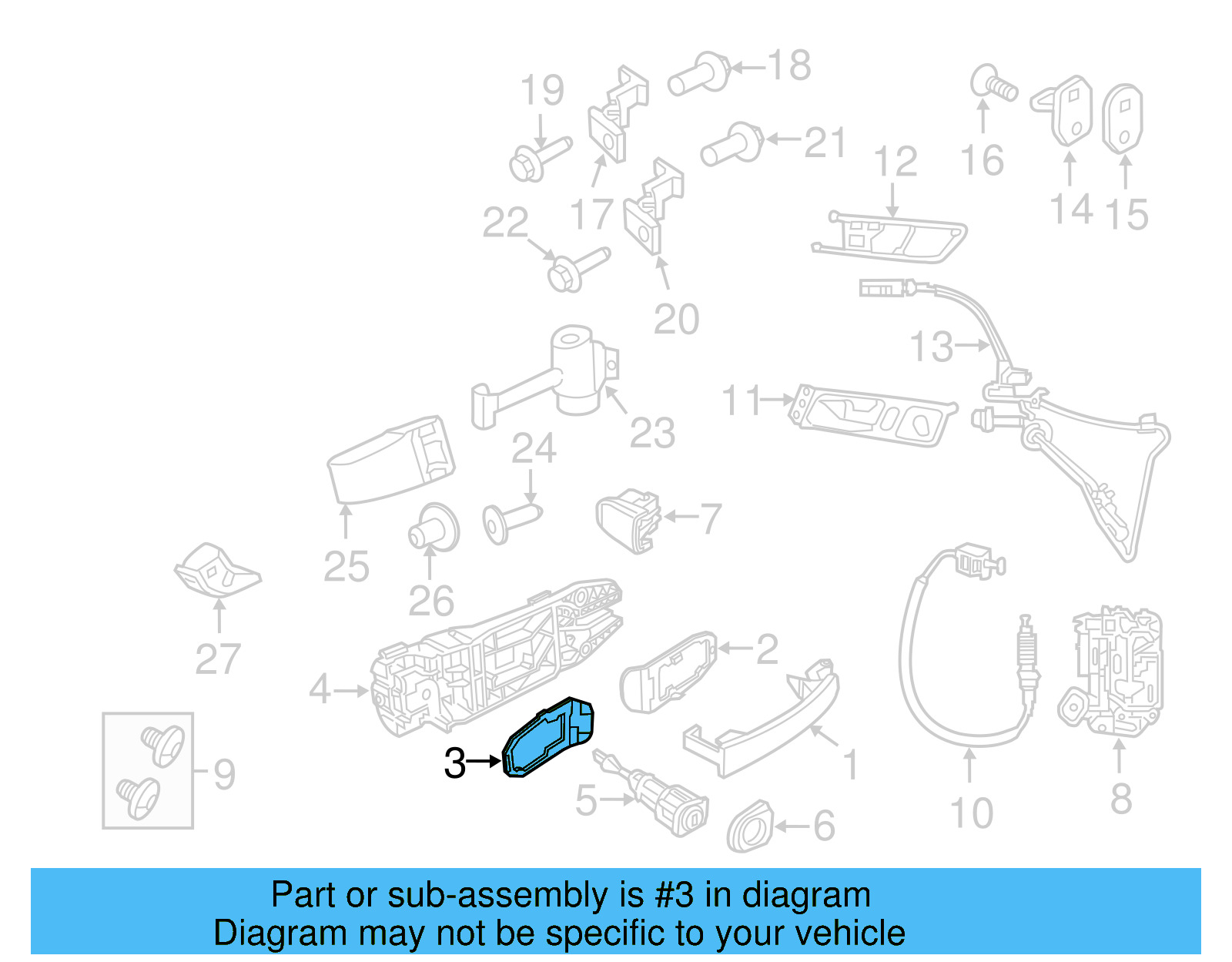 Handle, Outside Seal 5N0-837-211-D-9B9 - View 17