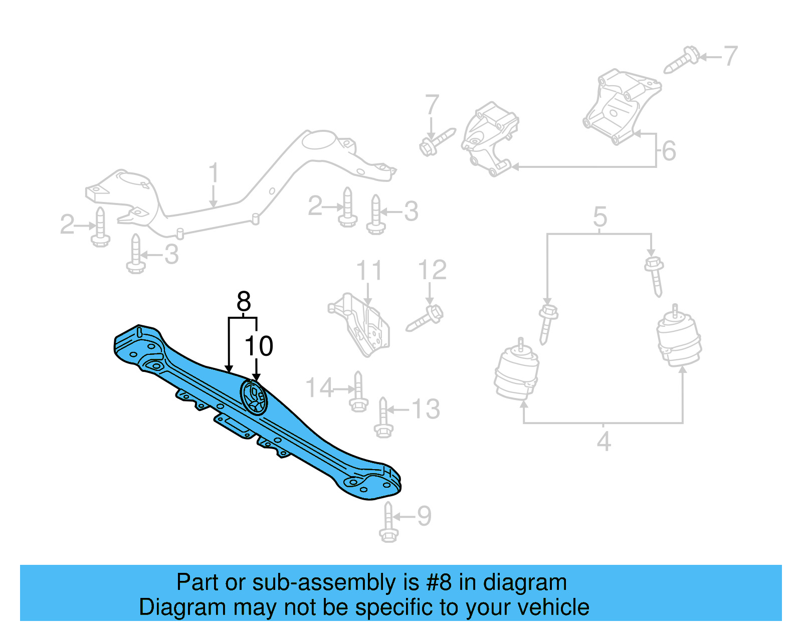 Transmission Cross 7P5-399-225-A - View 4