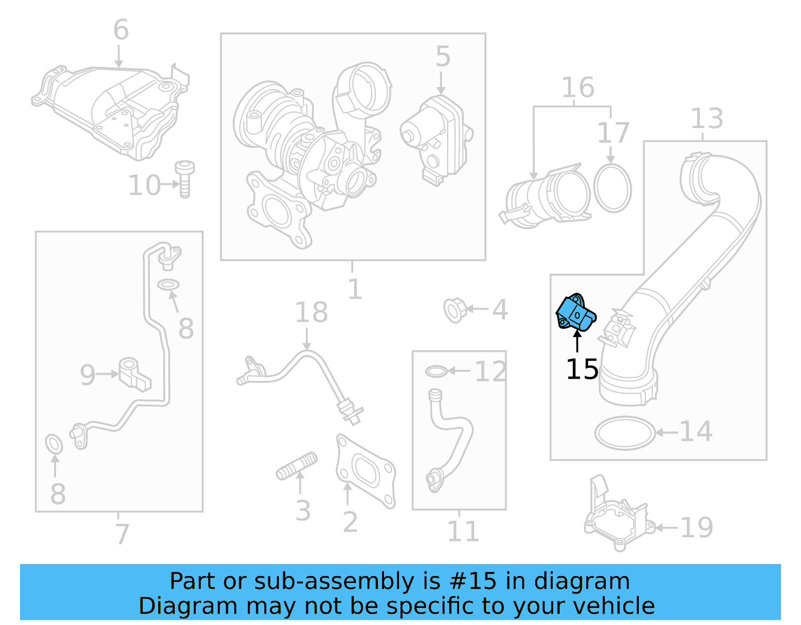 Turbocharger Boost Sensor 06K-906-051-D - View 3