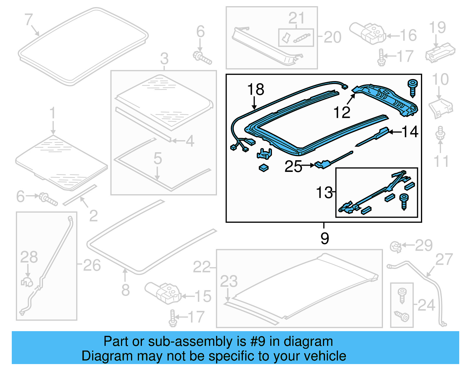 Sunroof Frame 7P0-877-049-C - View 3