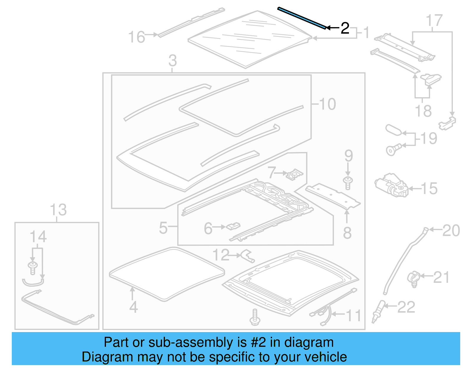 Sunroof Glass Rear Seal 5G6-877-297-A - View 5