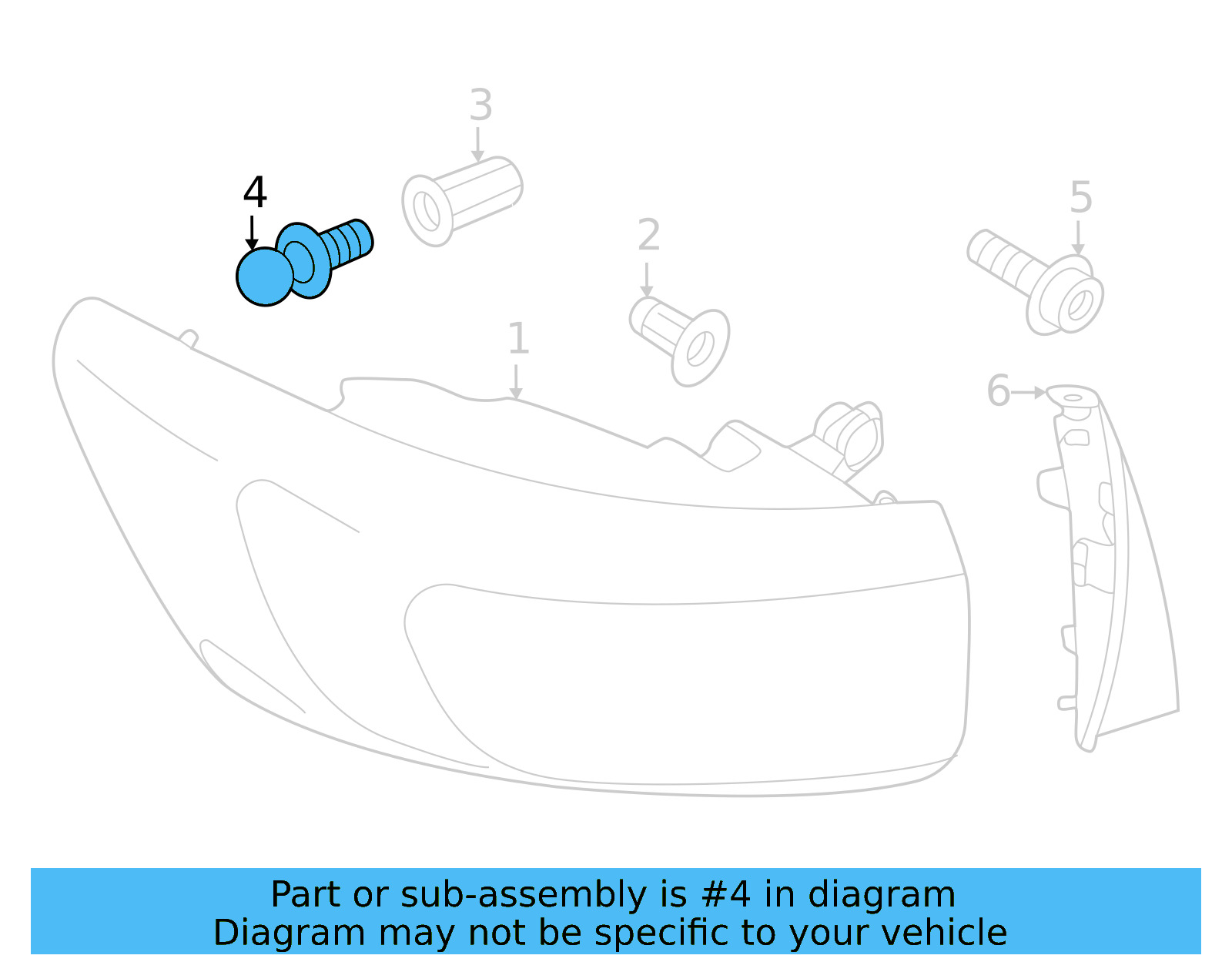 Tail Lamp Assembly Ball Stud WHT-008-867 - View 5