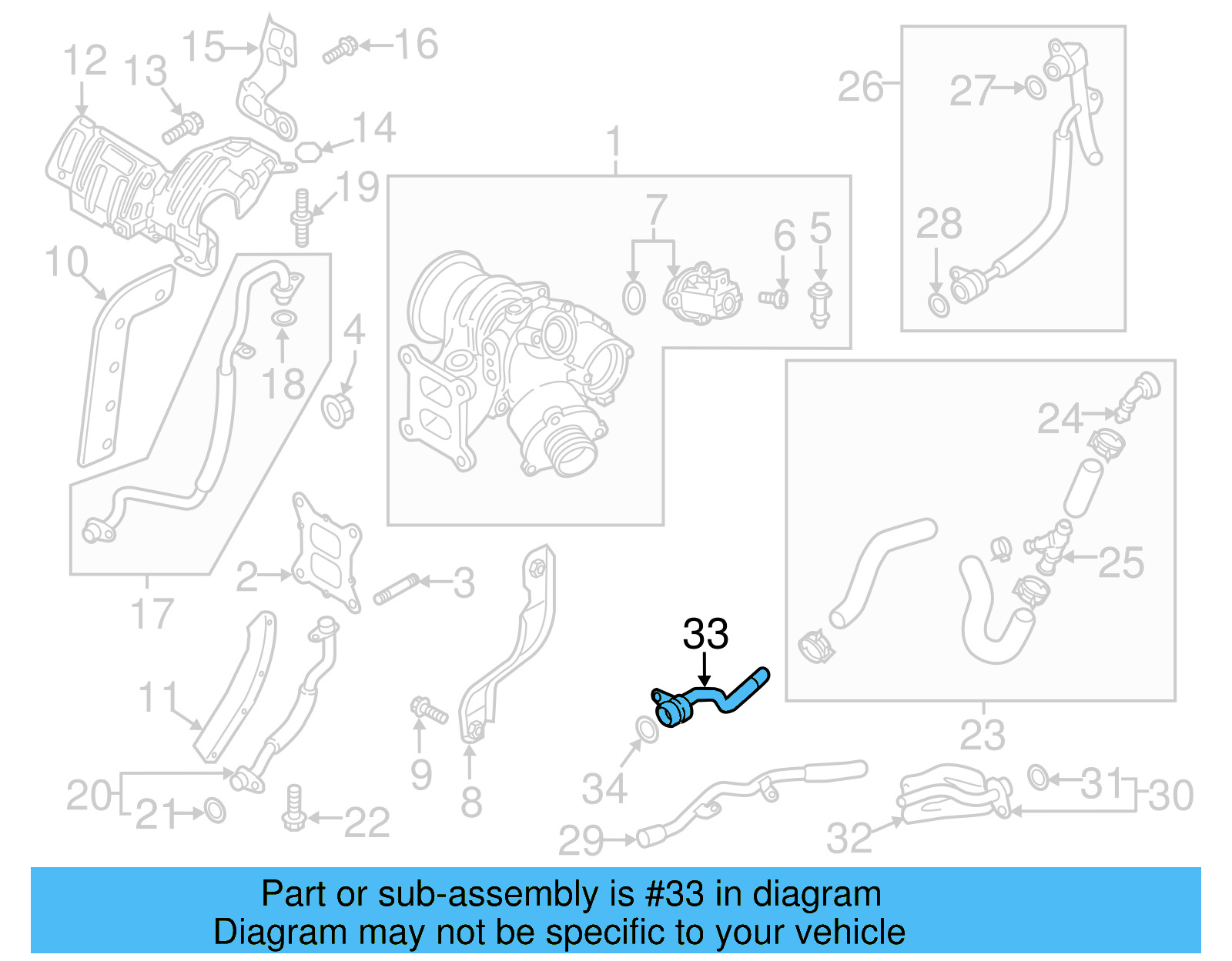 Water Outlet 06K-121-065-S - View 3