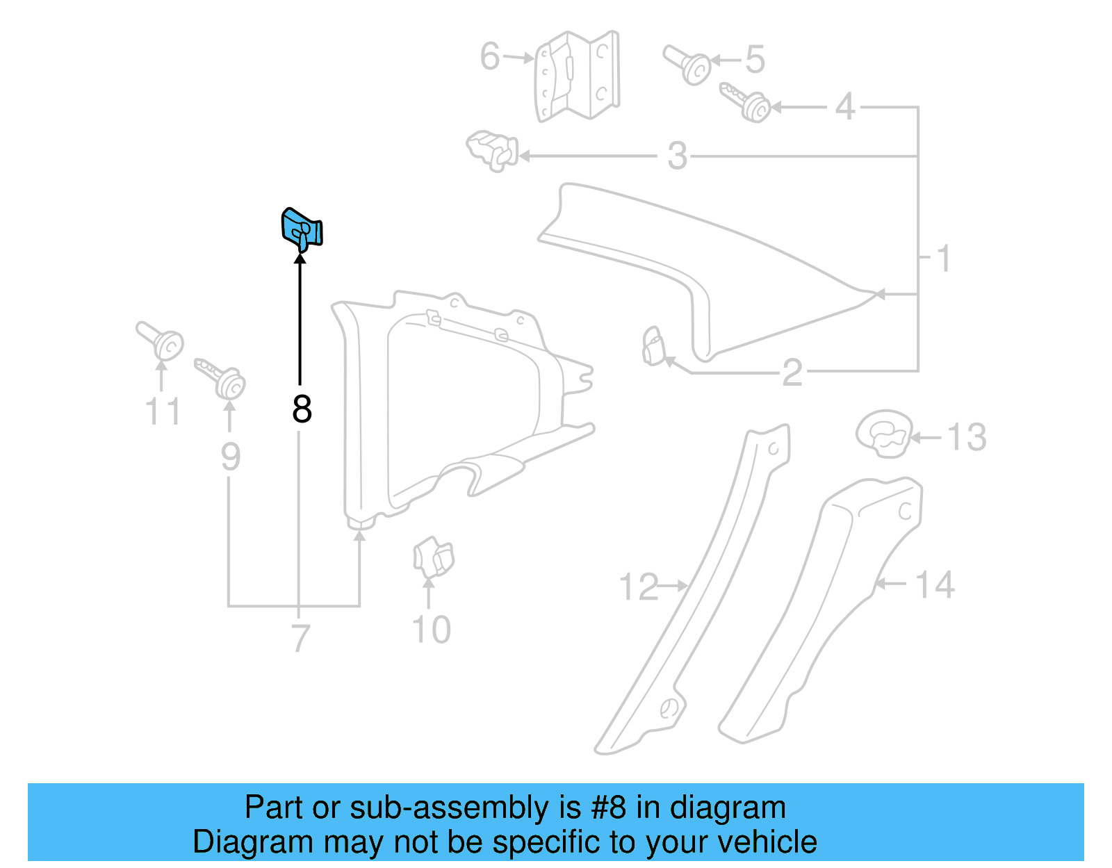 Instrument Panel Retainer Clip 3B5-867-208-A - View 15