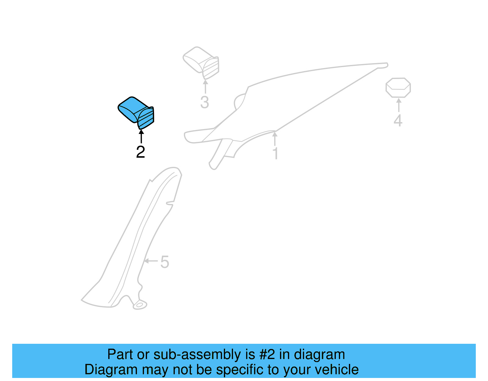 Upper Quarter Trim Clip 1U0-868-731-A - View 5