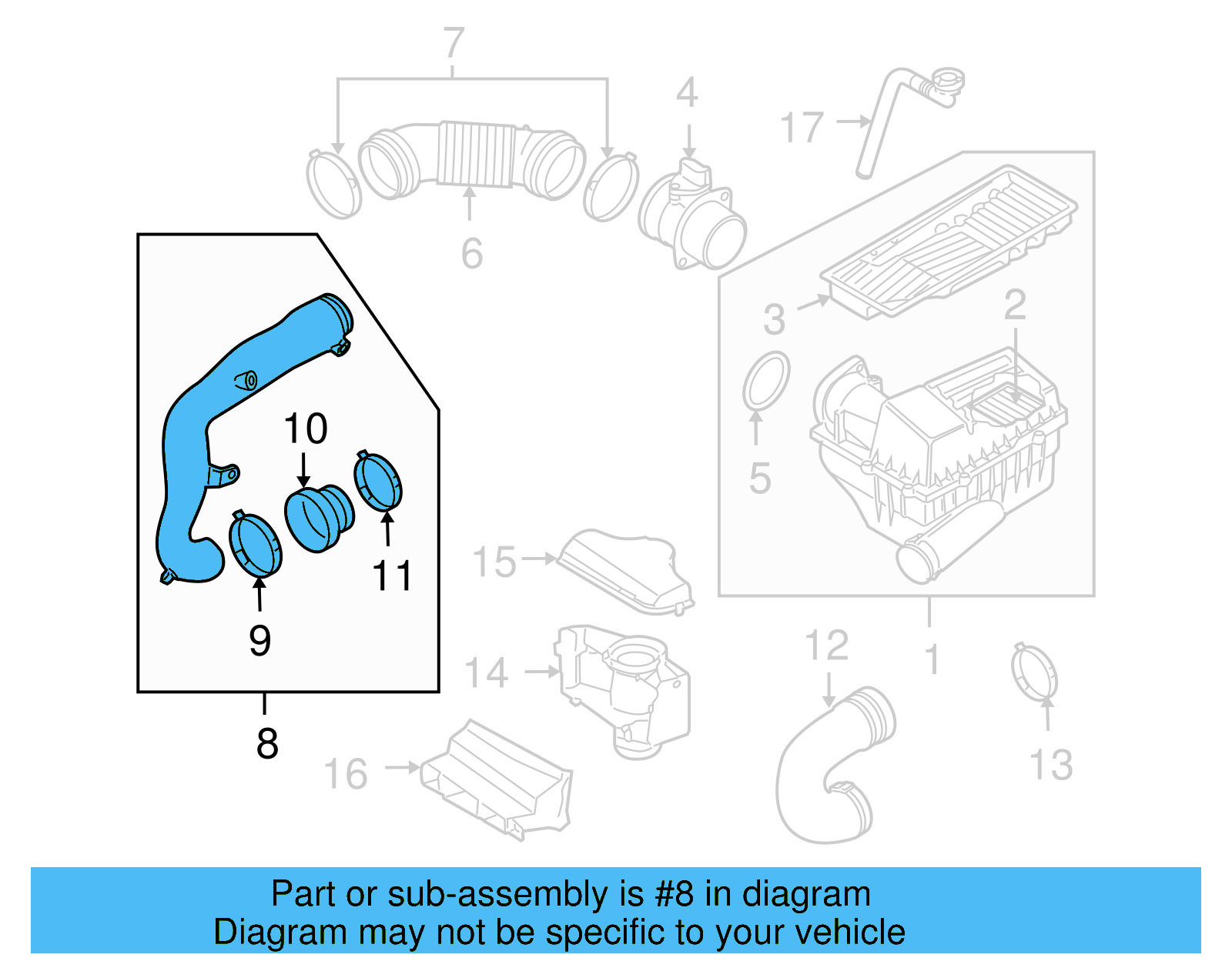 Intake Pipe 3C0-129-654-M - View 9