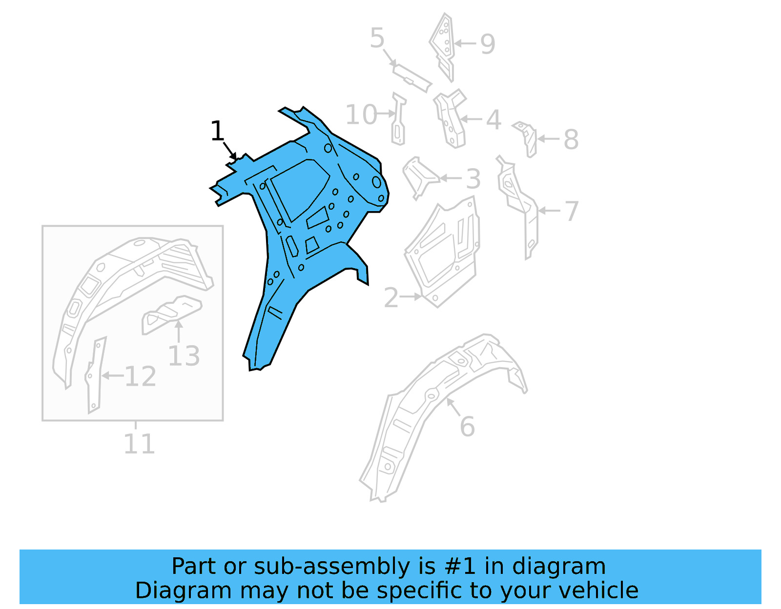 Inner Quarter Panel 3CN-809-403 - View 3