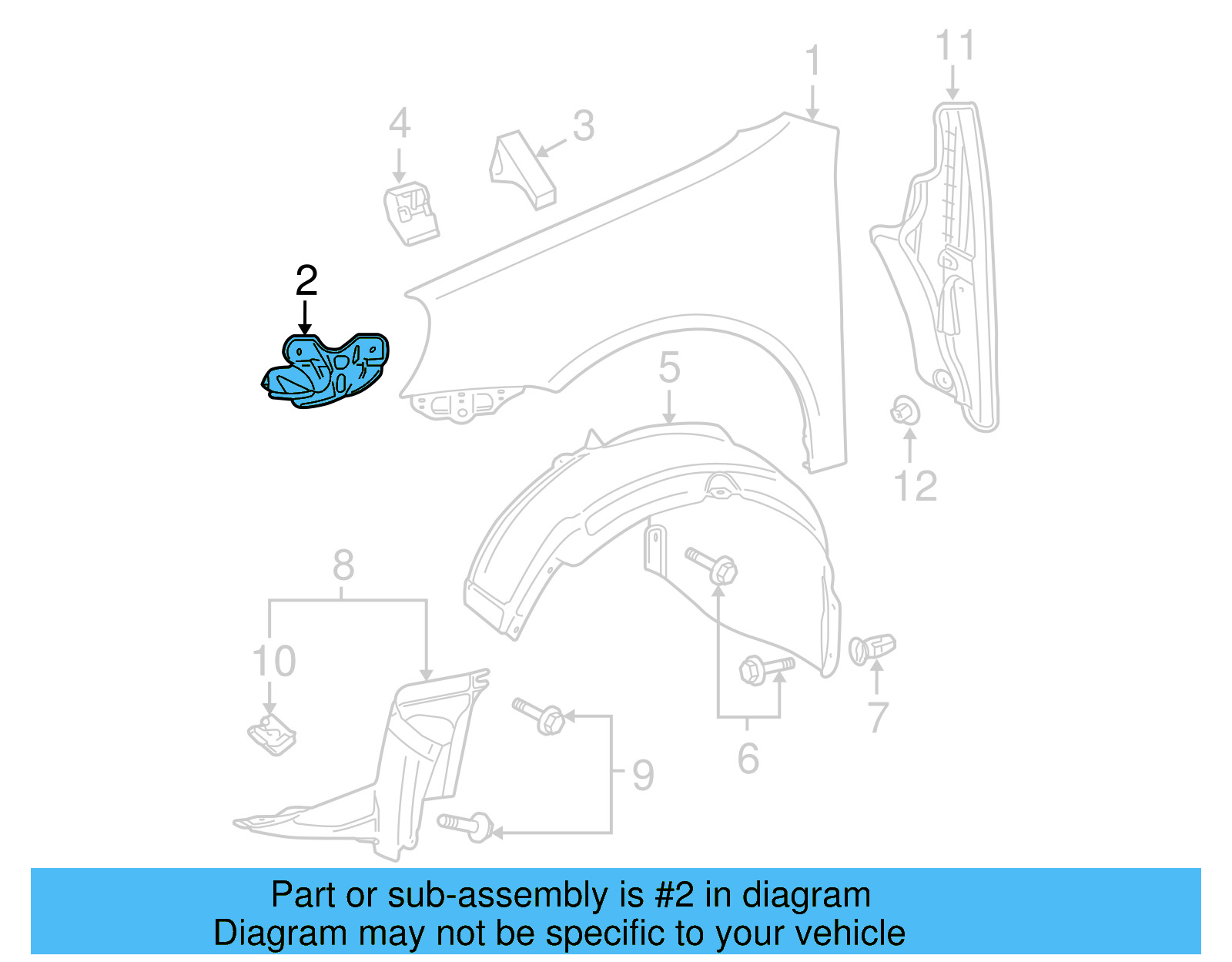 Fender Bracket 1K5-821-136 - View 3
