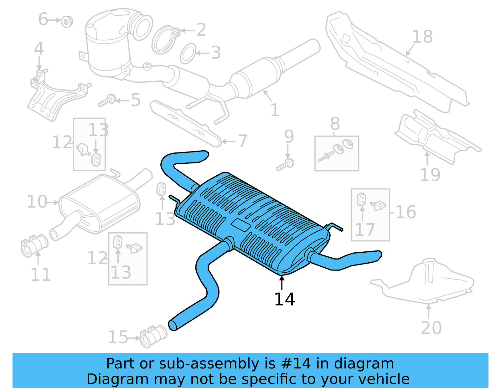 Rear Muffler 3CM-253-609-A - View 3