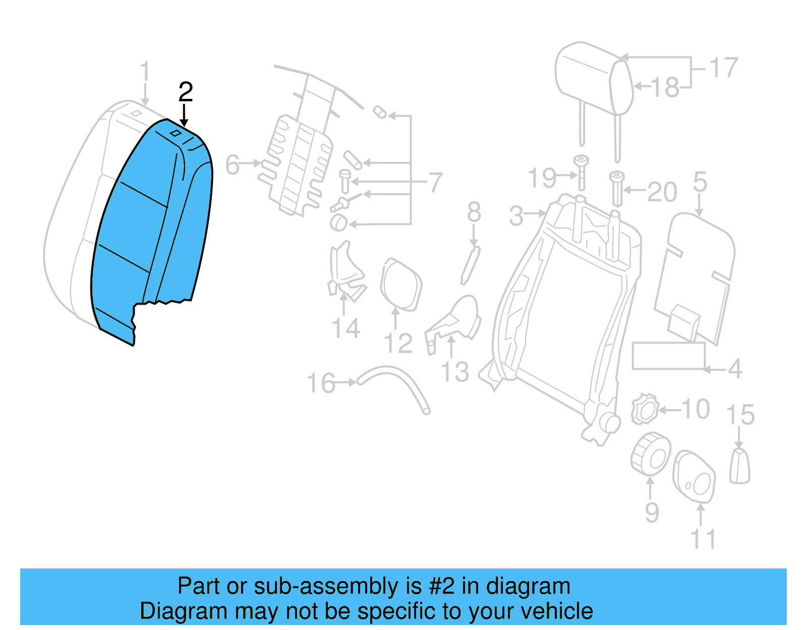 Seat Back Pad 1K5-881-776-BJ - View 6