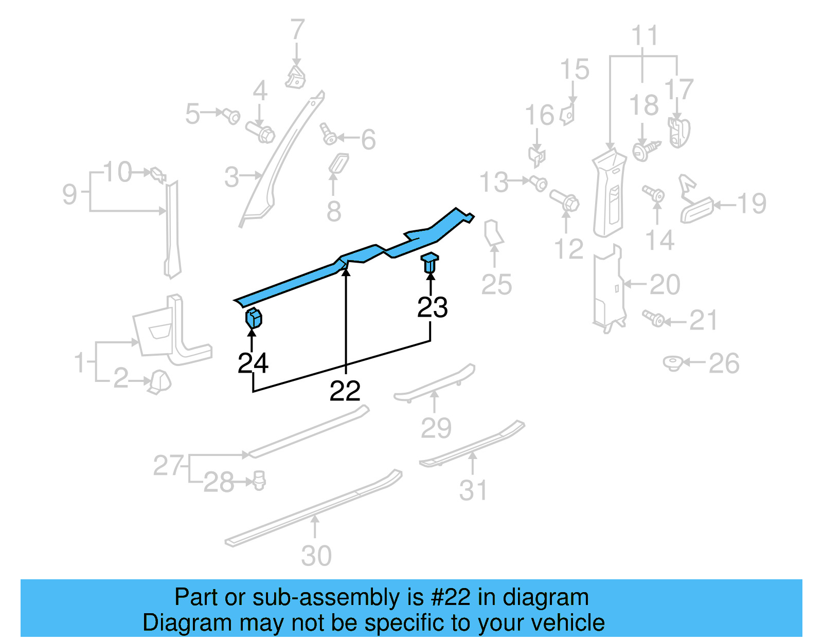 Carpet Retainer 1K4-853-371-E-31X - View 7