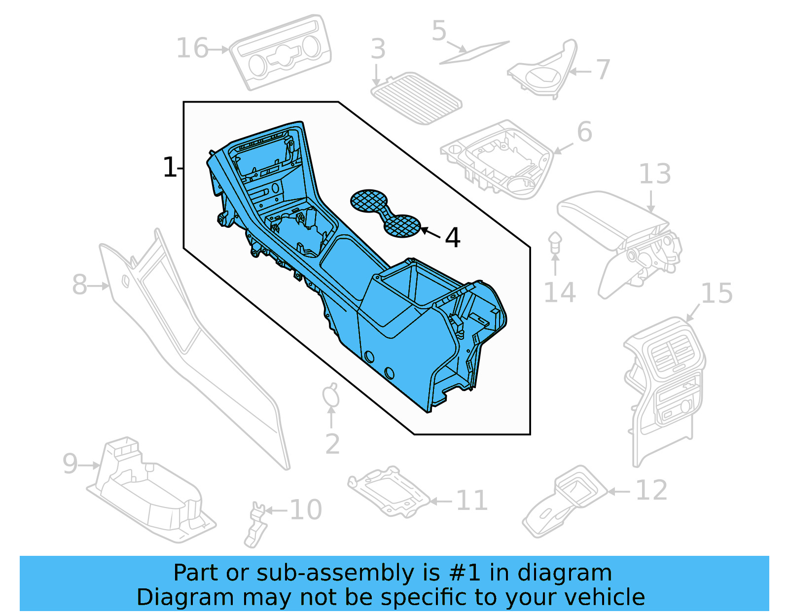 Front Console 2GJ-863-241-82V - View 4